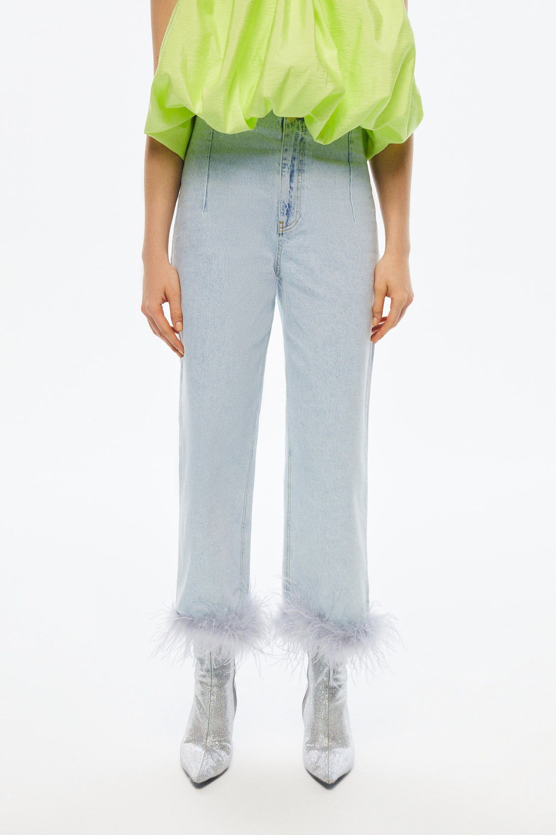 Otriş Feather Detailed Jean Trousers
