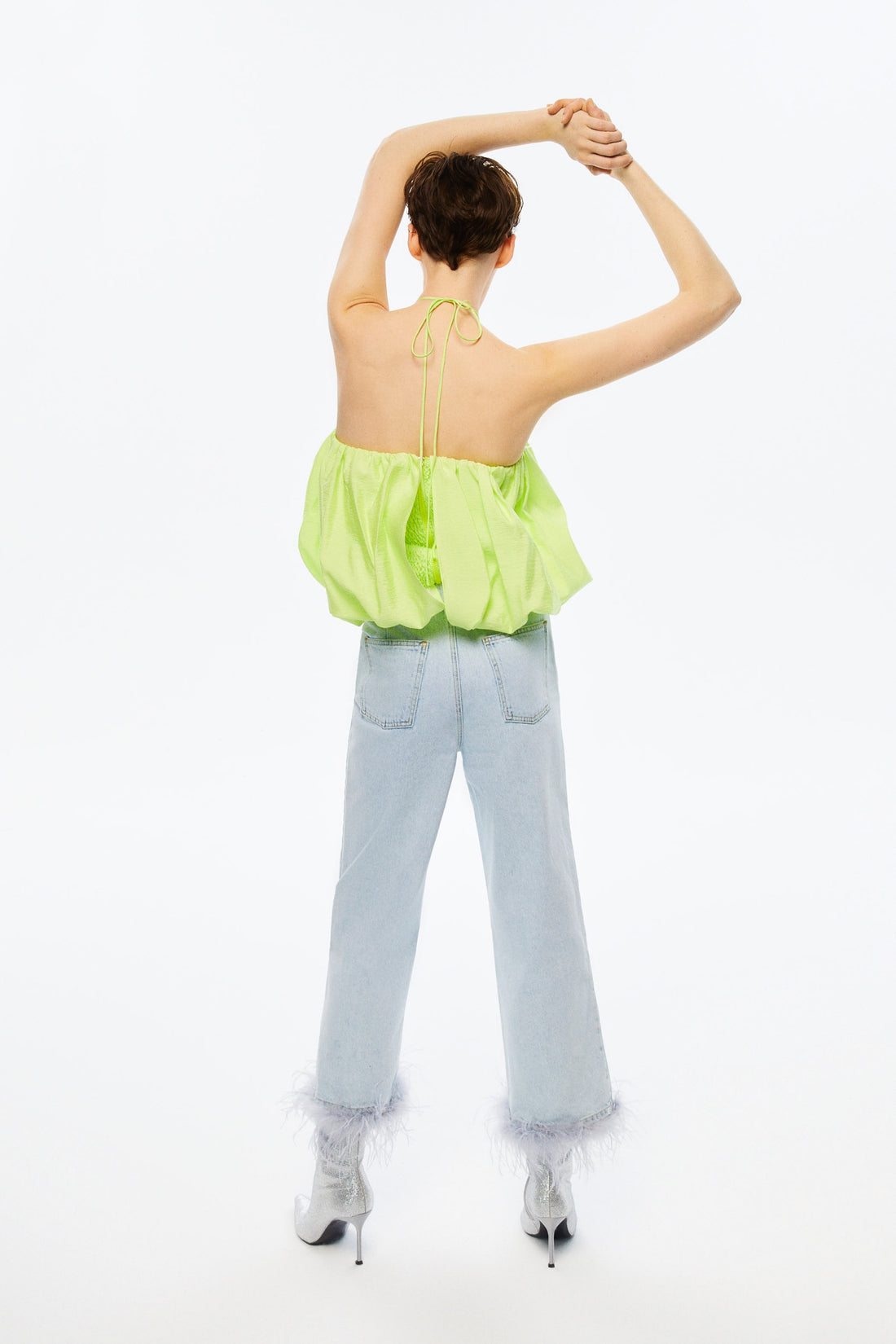 Otriş Feather Detailed Jean Trousers