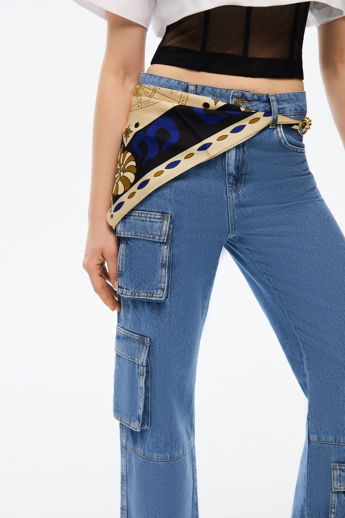 Chain and Scarf Jeans