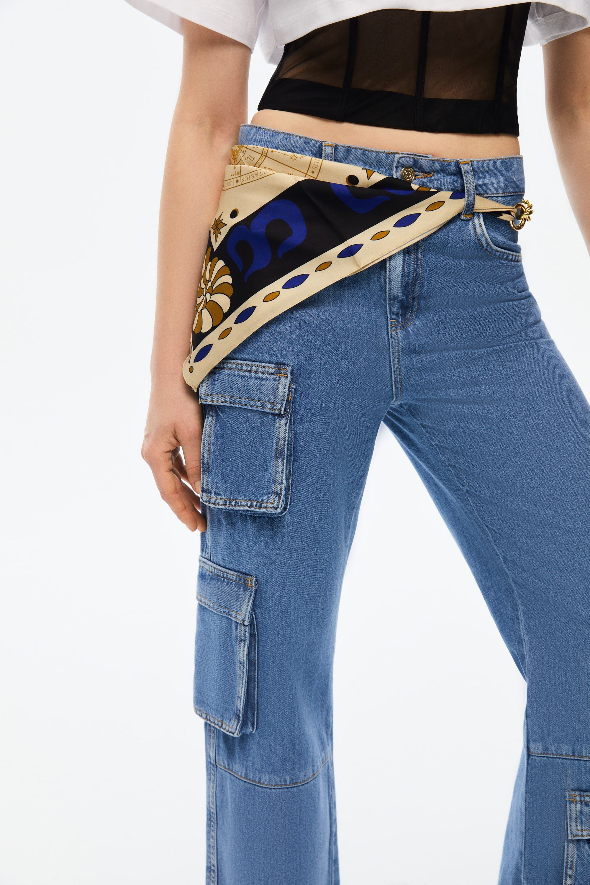 Chain and Scarf Jeans