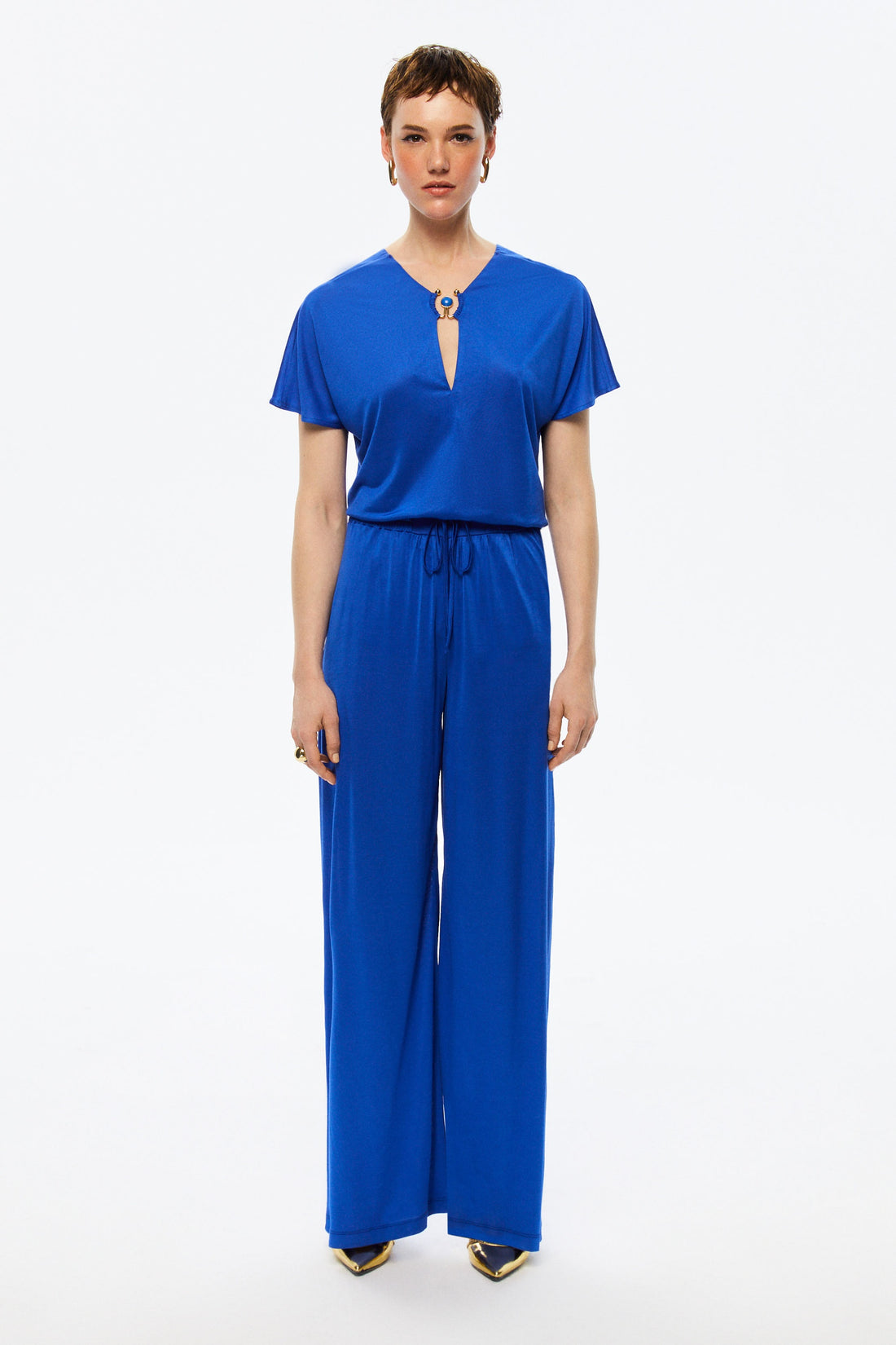 Pleated Wide-Leg Pants