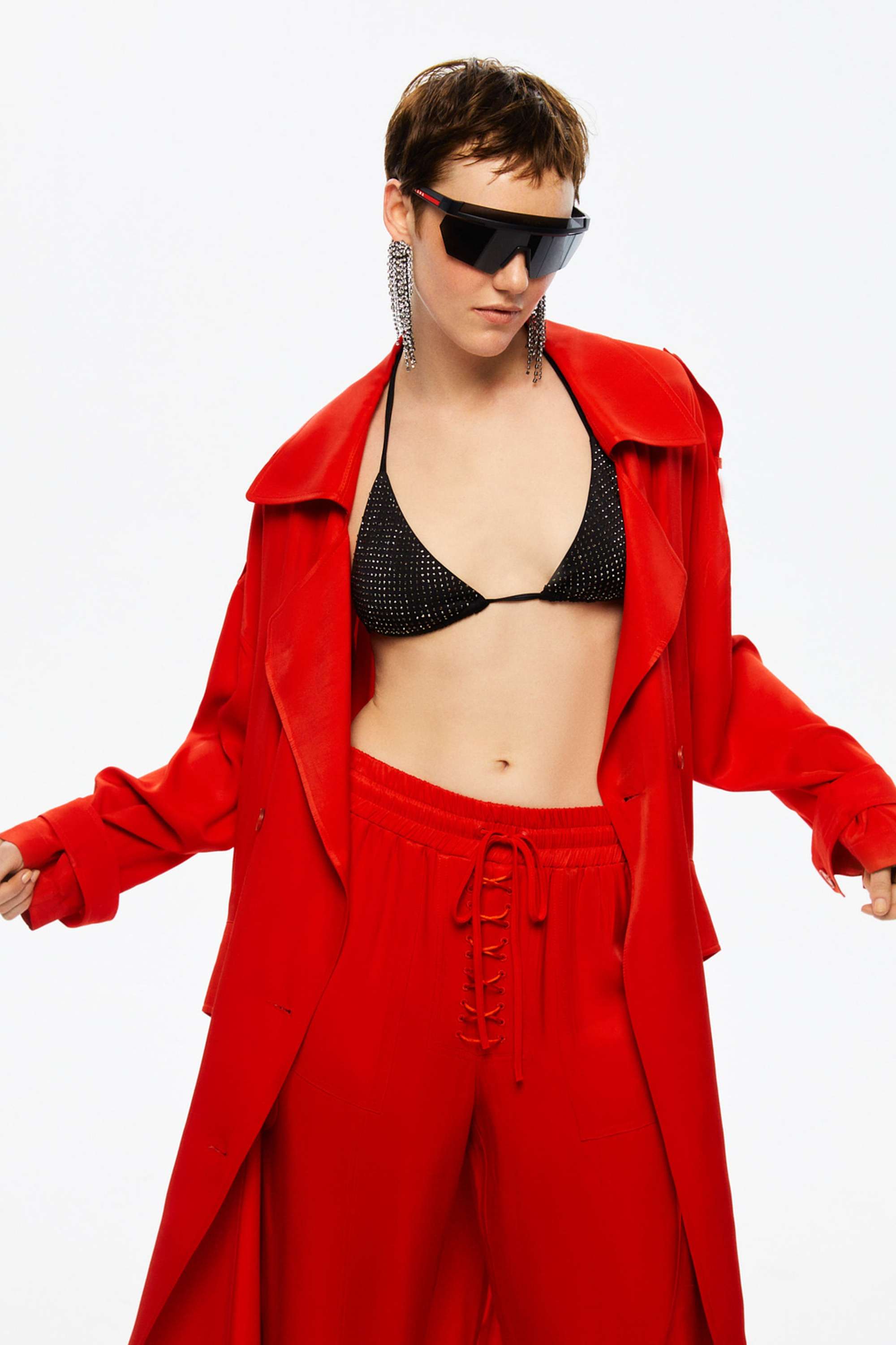 Double-Breasted Belted Trench Coat