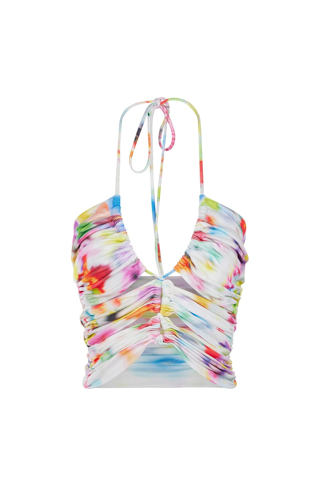 Low-cut Detailed Patterned Crop Top