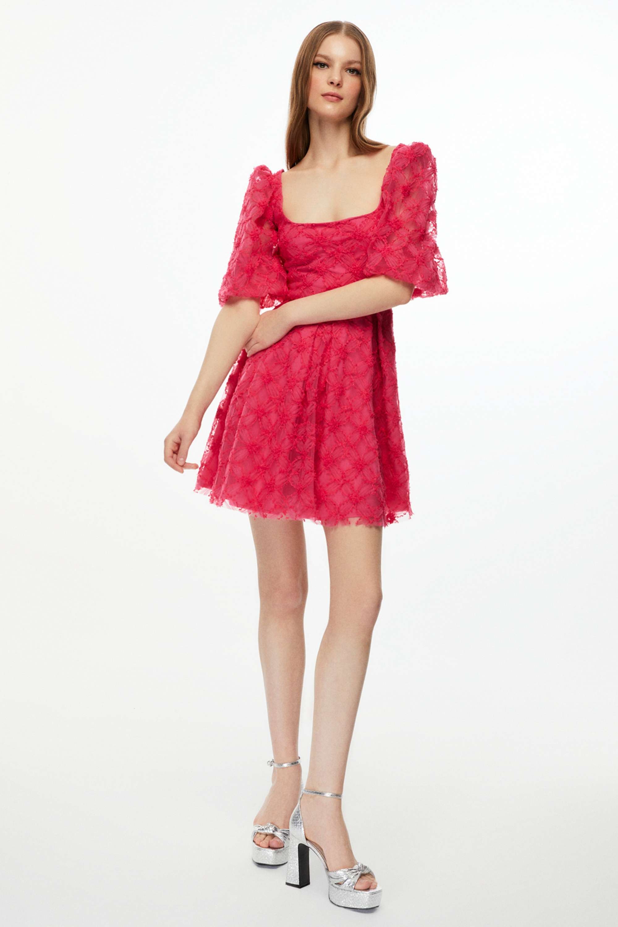 Sliver Stone Embellished V-Neck Dress (Final Sale)