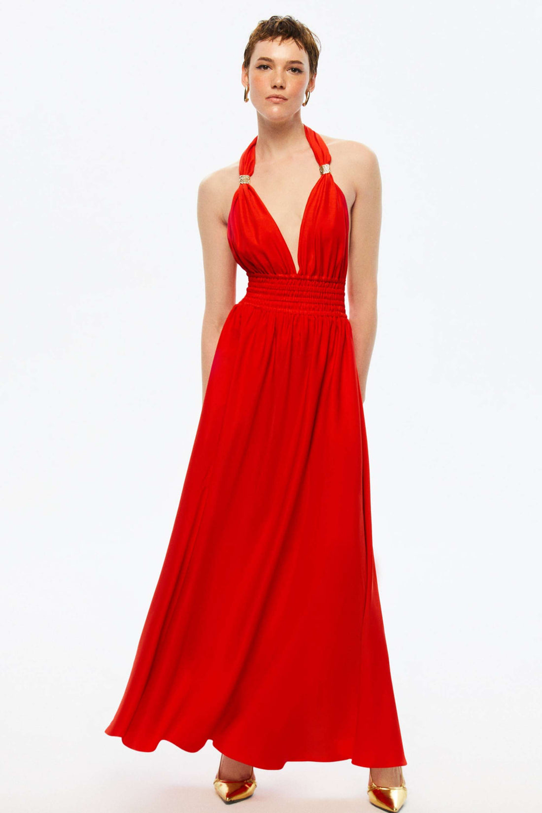 V-Neck Halter Dress