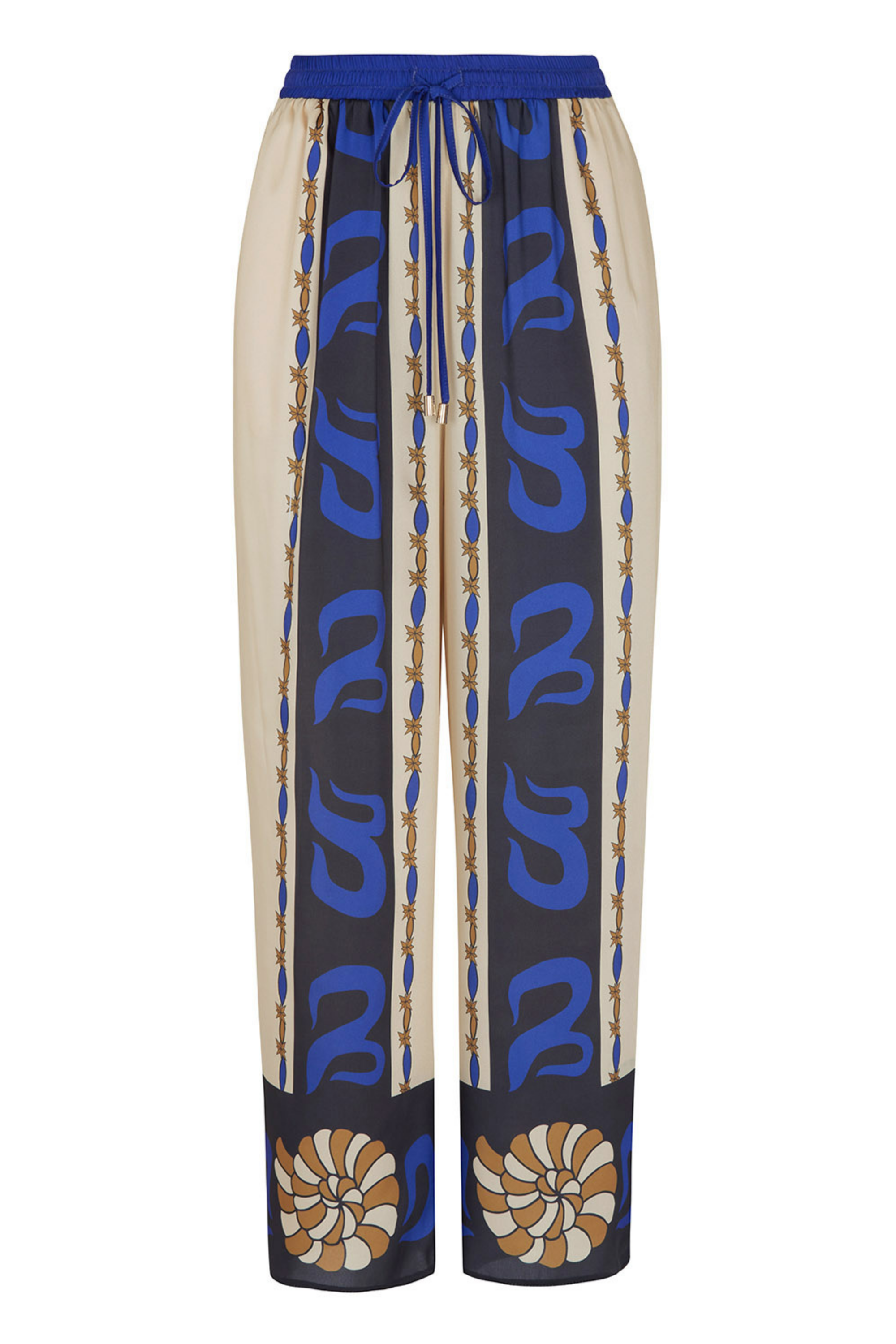 Wide-Leg Printed Satin Pants (Final Sale)