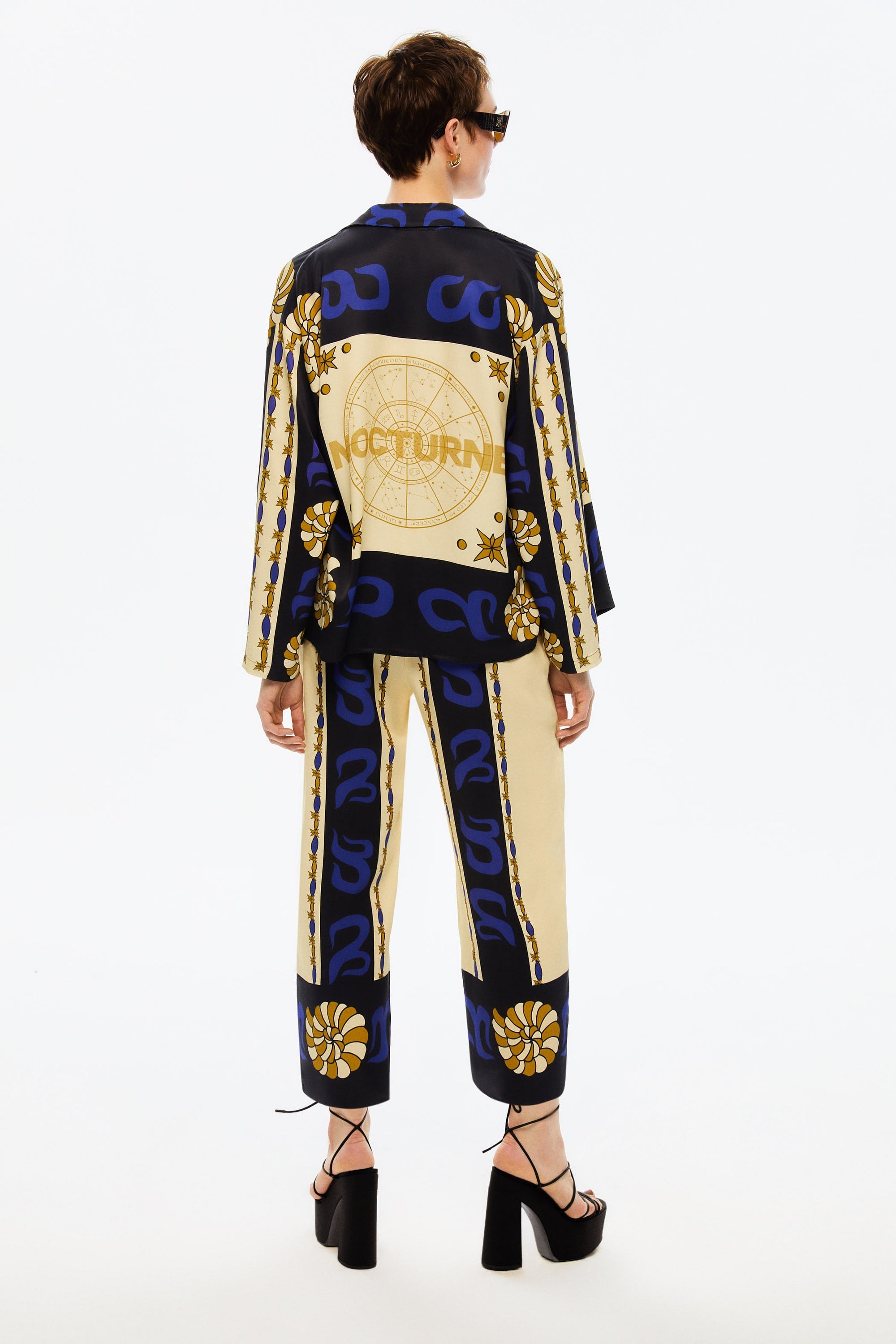 Wide-Leg Printed Satin Pants (Final Sale)