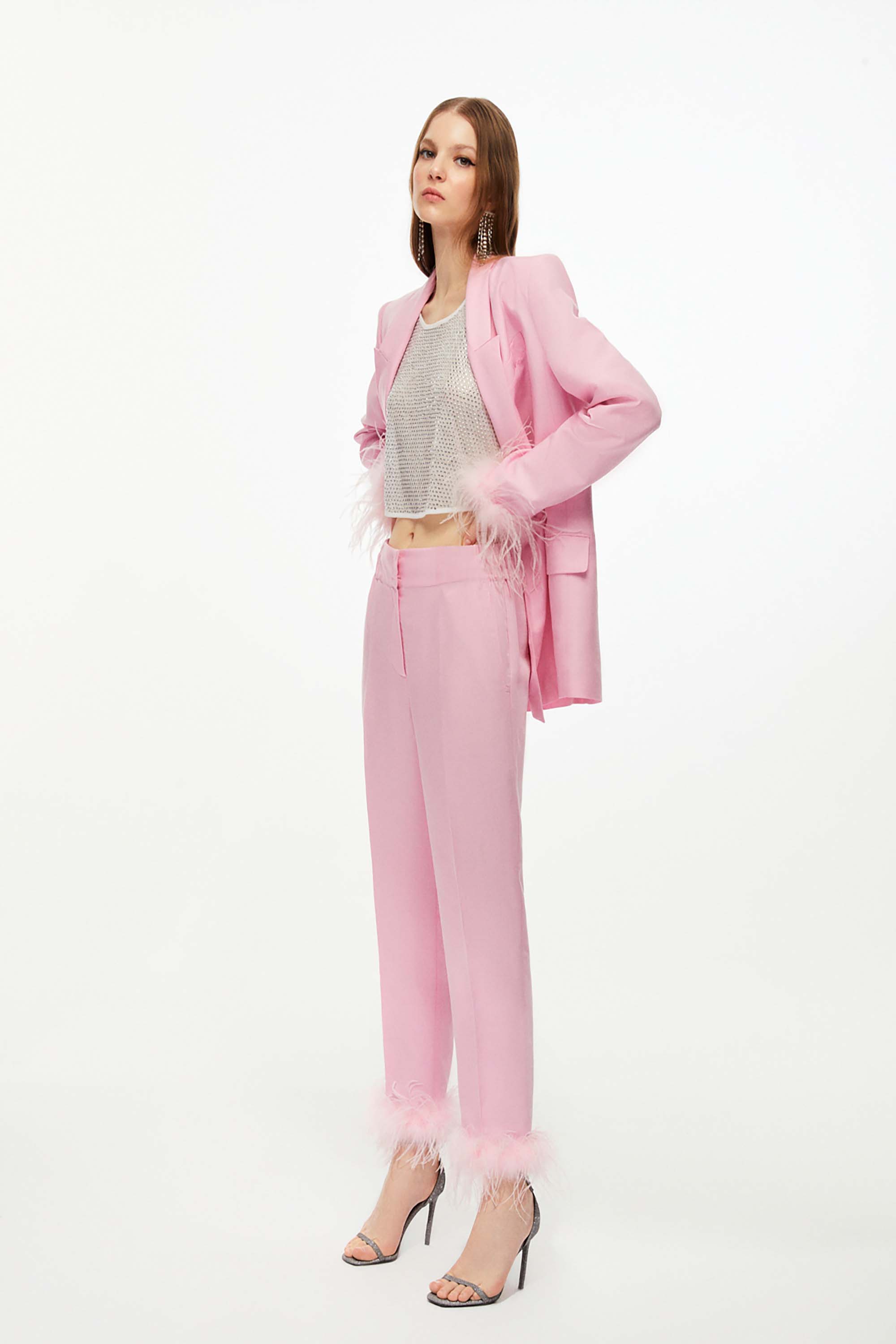 Feather Detailed Trousers (Final Sale)