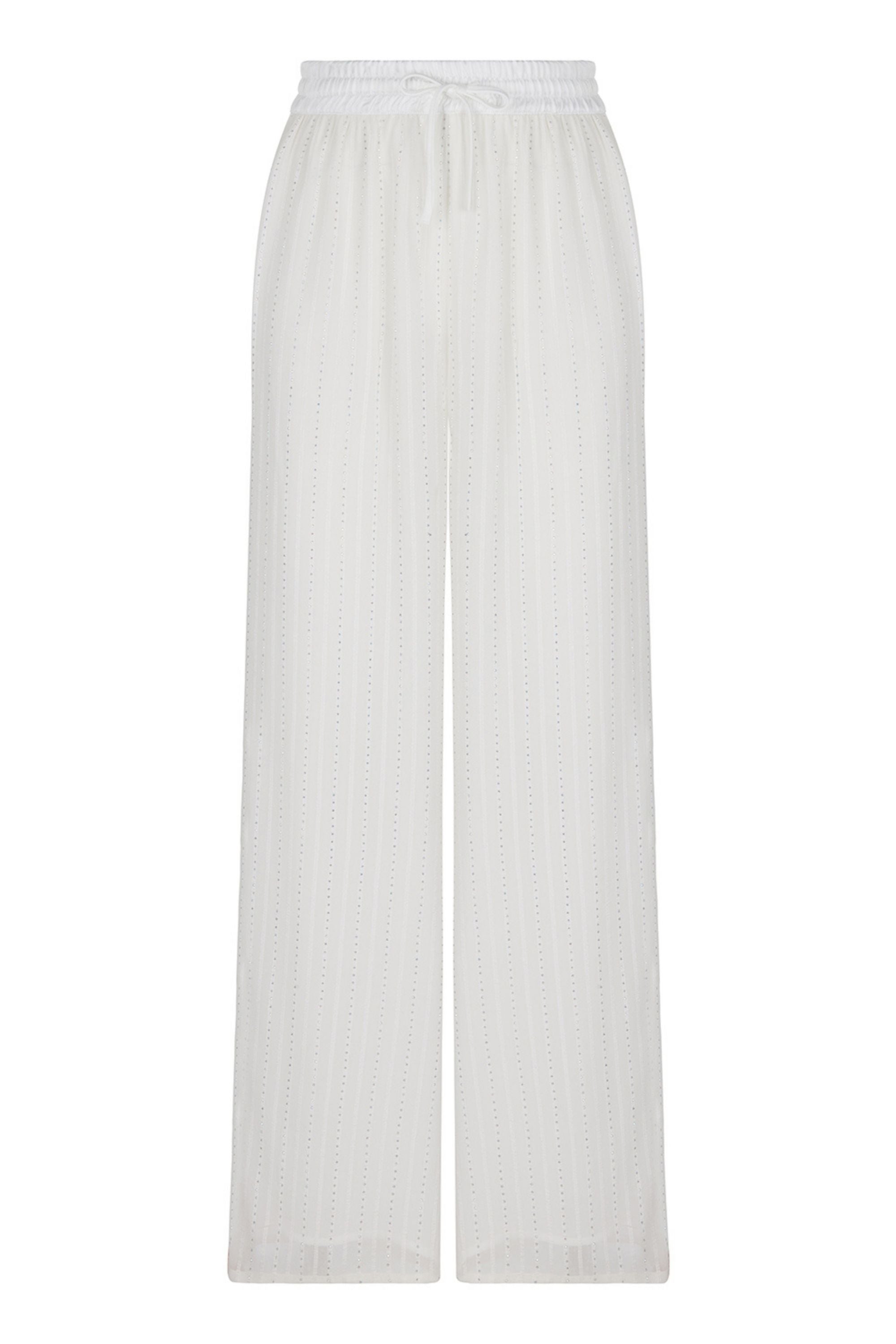 Stone Detailed Wide Leg Trousers