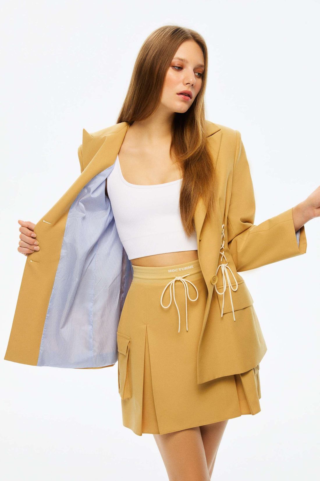 High-Waisted Ribbed Mini Skirt