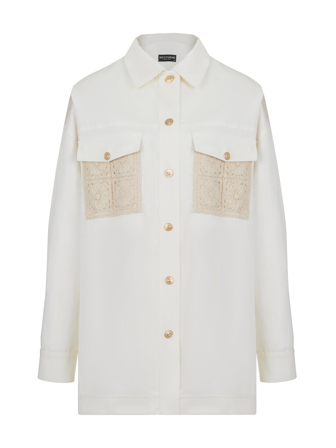 Garnished Denim Jacket with Embroidery Detail
