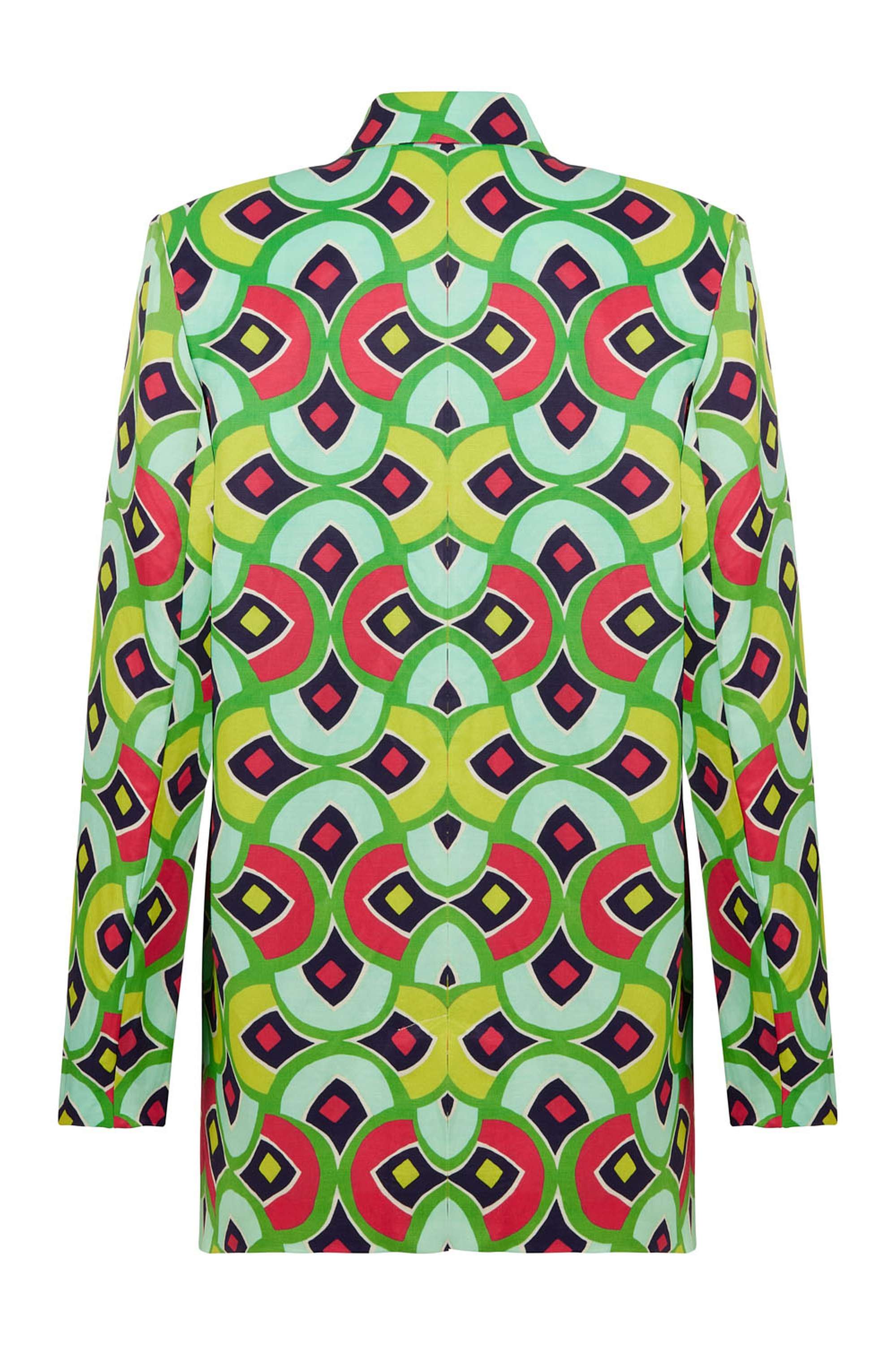 Double-Breasted Print Jacket