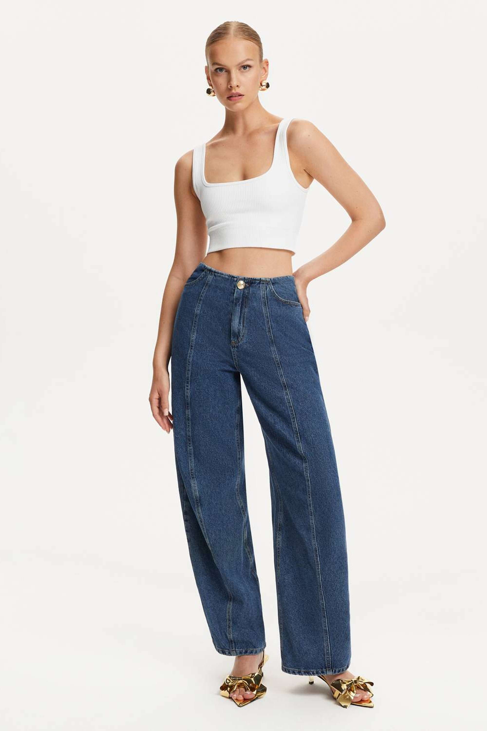 High-Waist Balloon Jeans