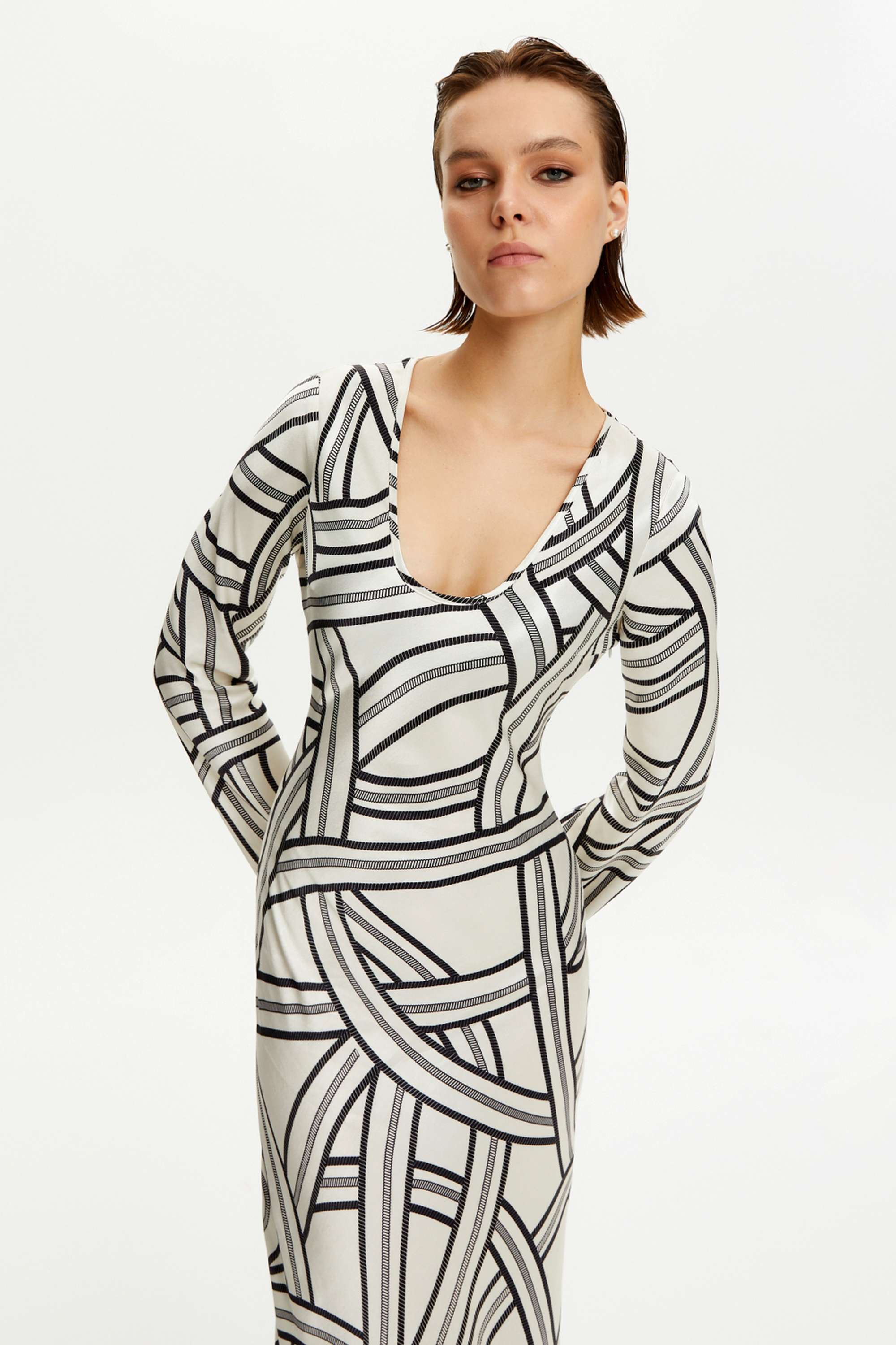 Monochrome Patterned Dress