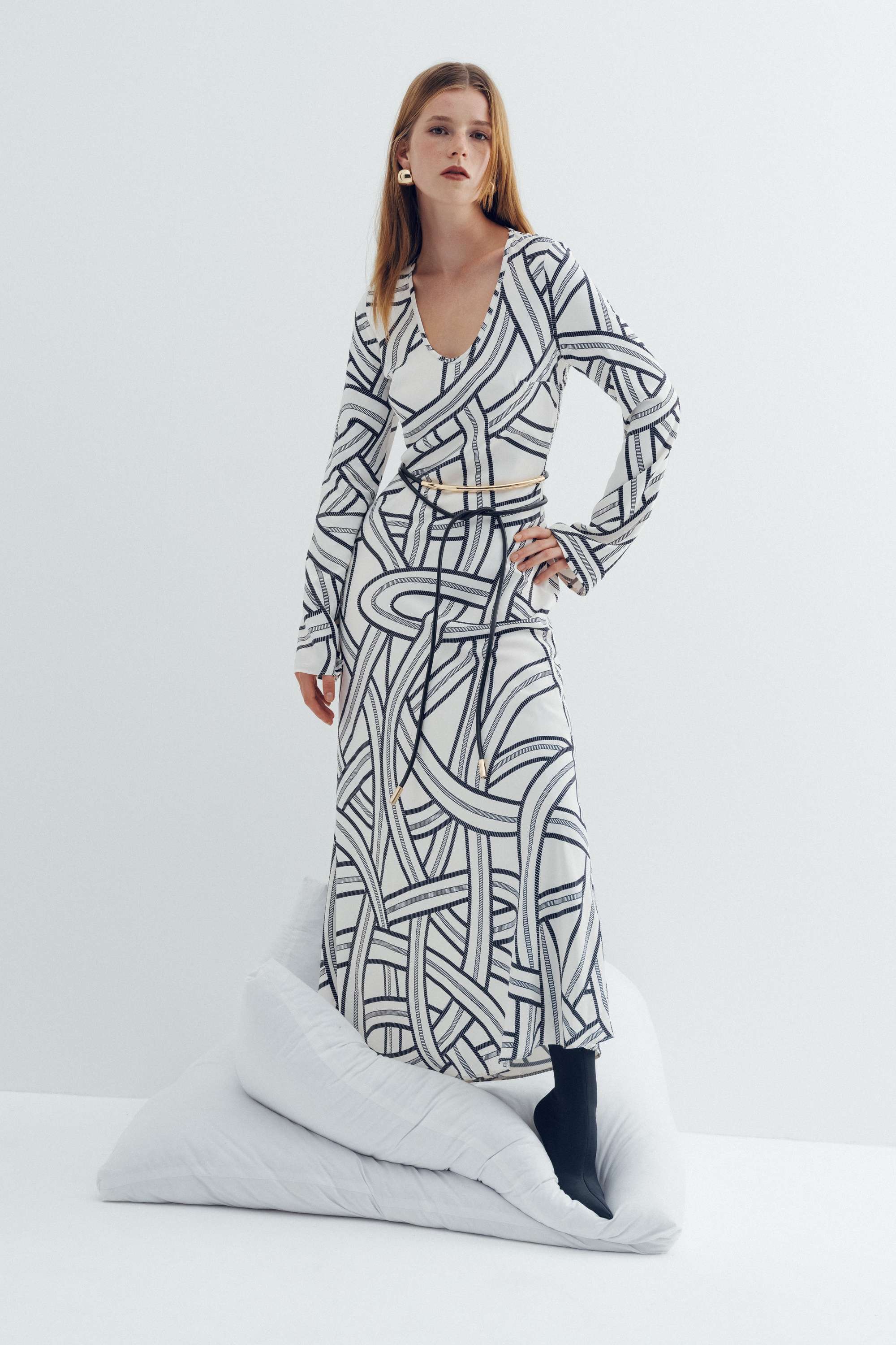 Monochrome Patterned Dress