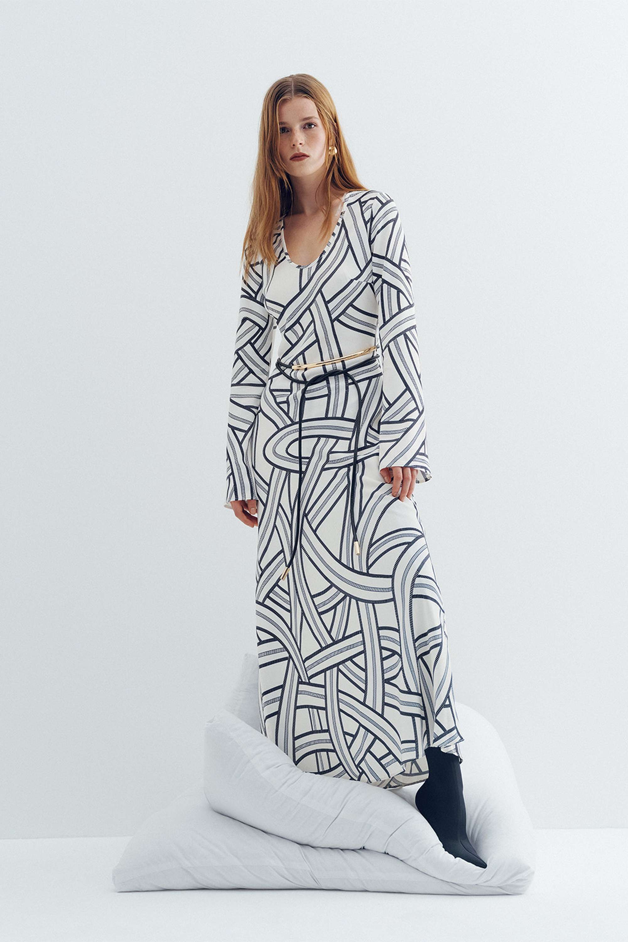 Monochrome Patterned Dress