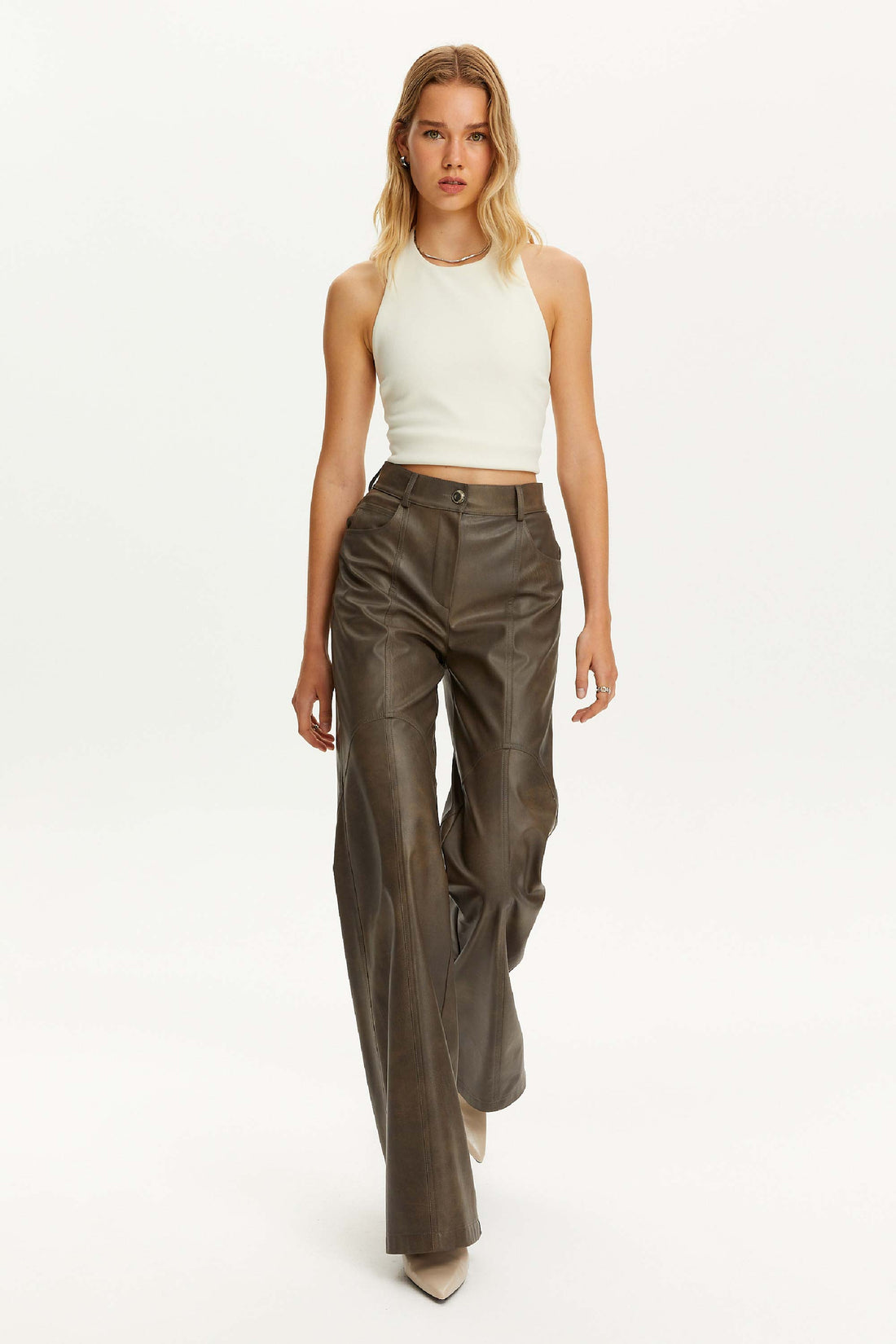 Leather Trim Pants (Final Sale)