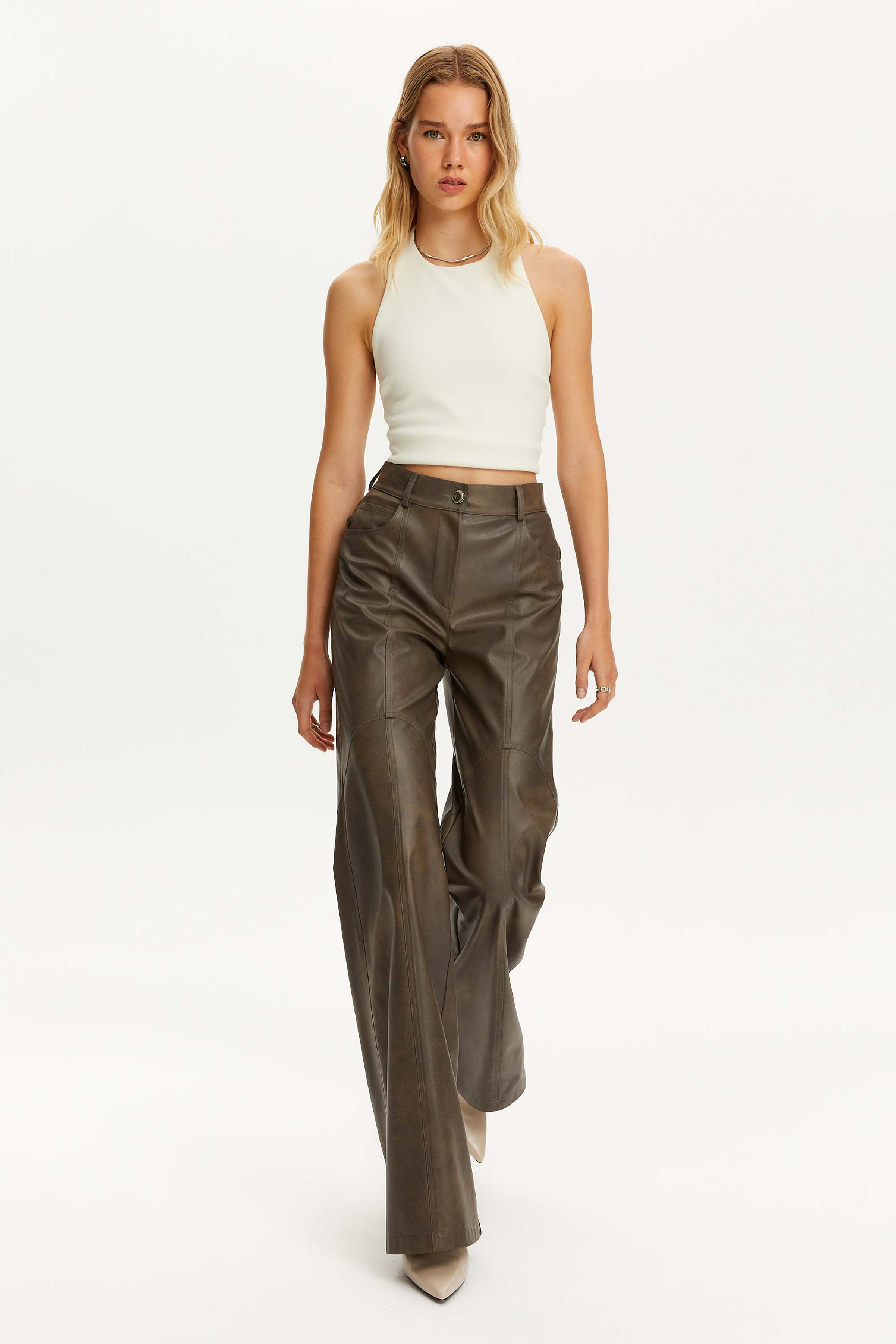 Leather Trim Pants (Final Sale)