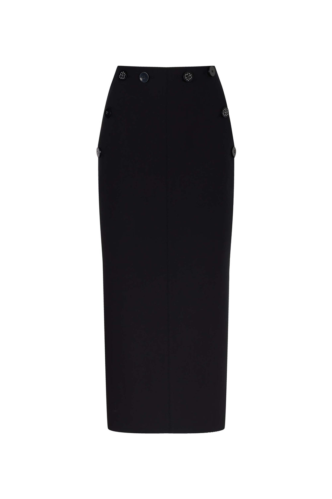 Button Closure Pencil Skirt