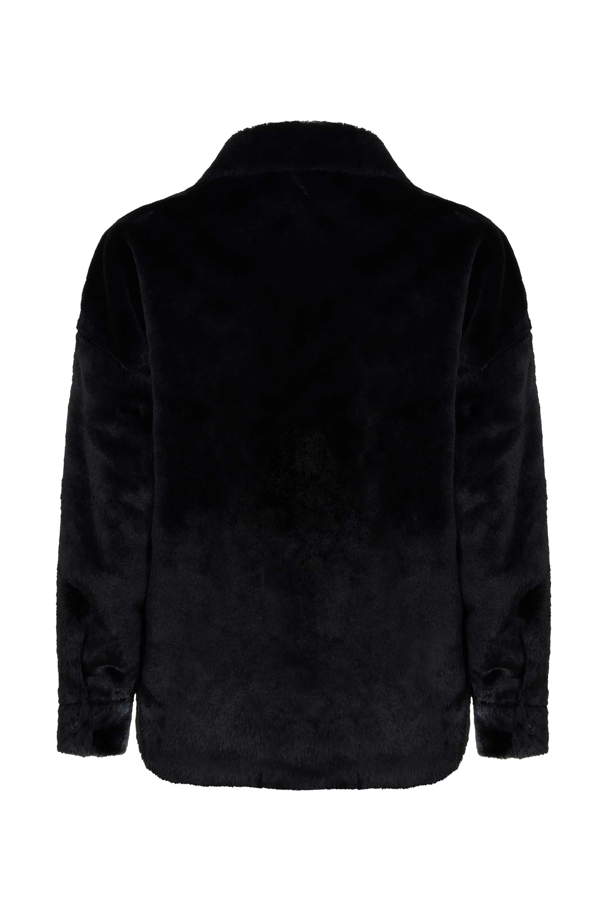 Lapel Collar Faux Fur Jacket