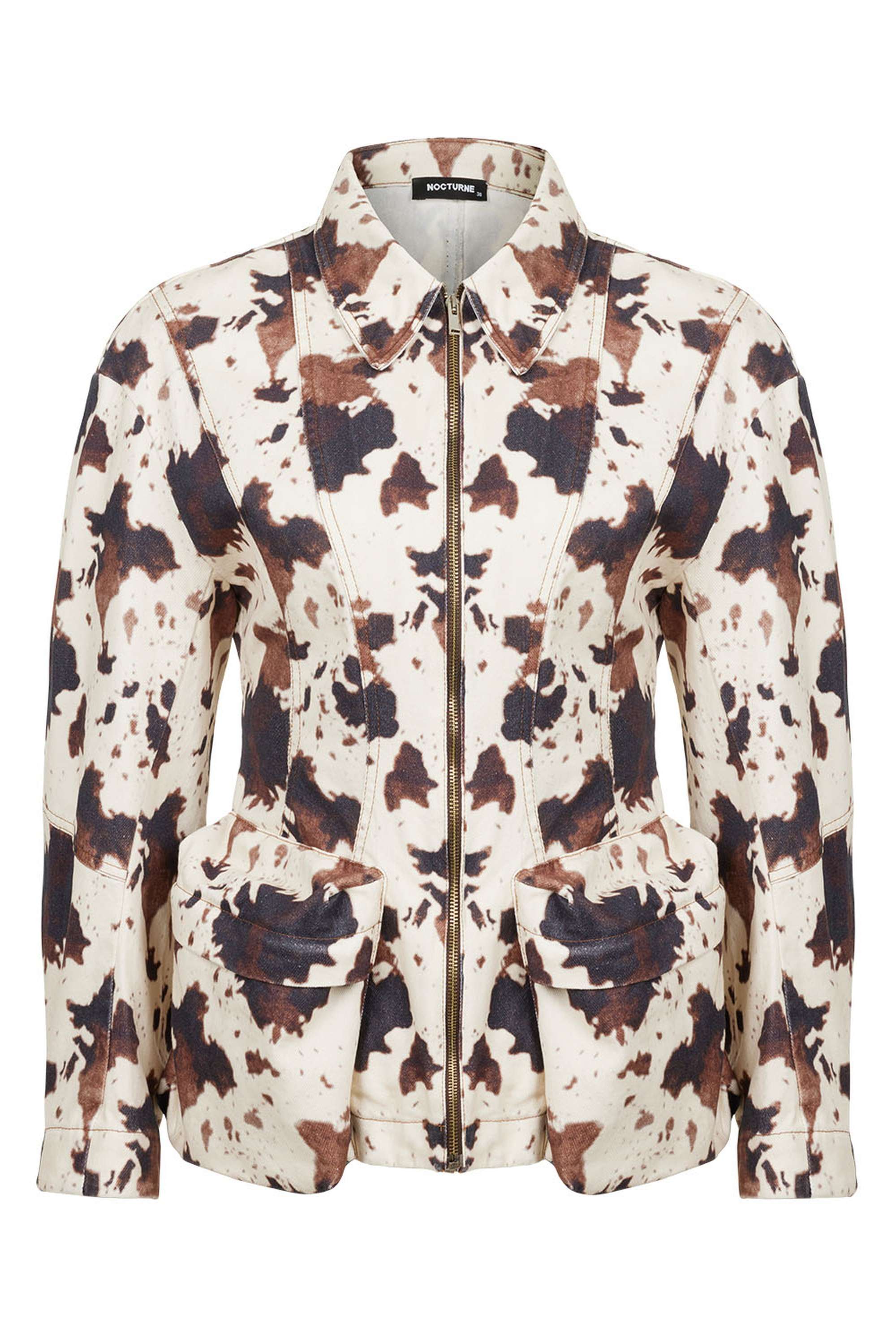 Patterned Pocket Pocket Jacket