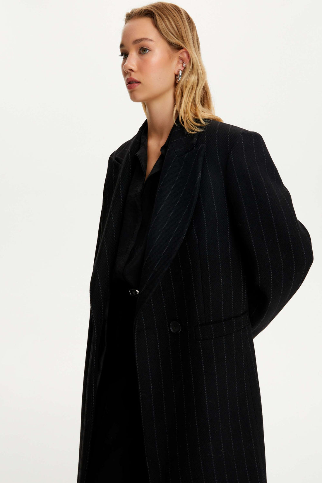 Shoulder Pad Wool Blend Coat (Final Sale)