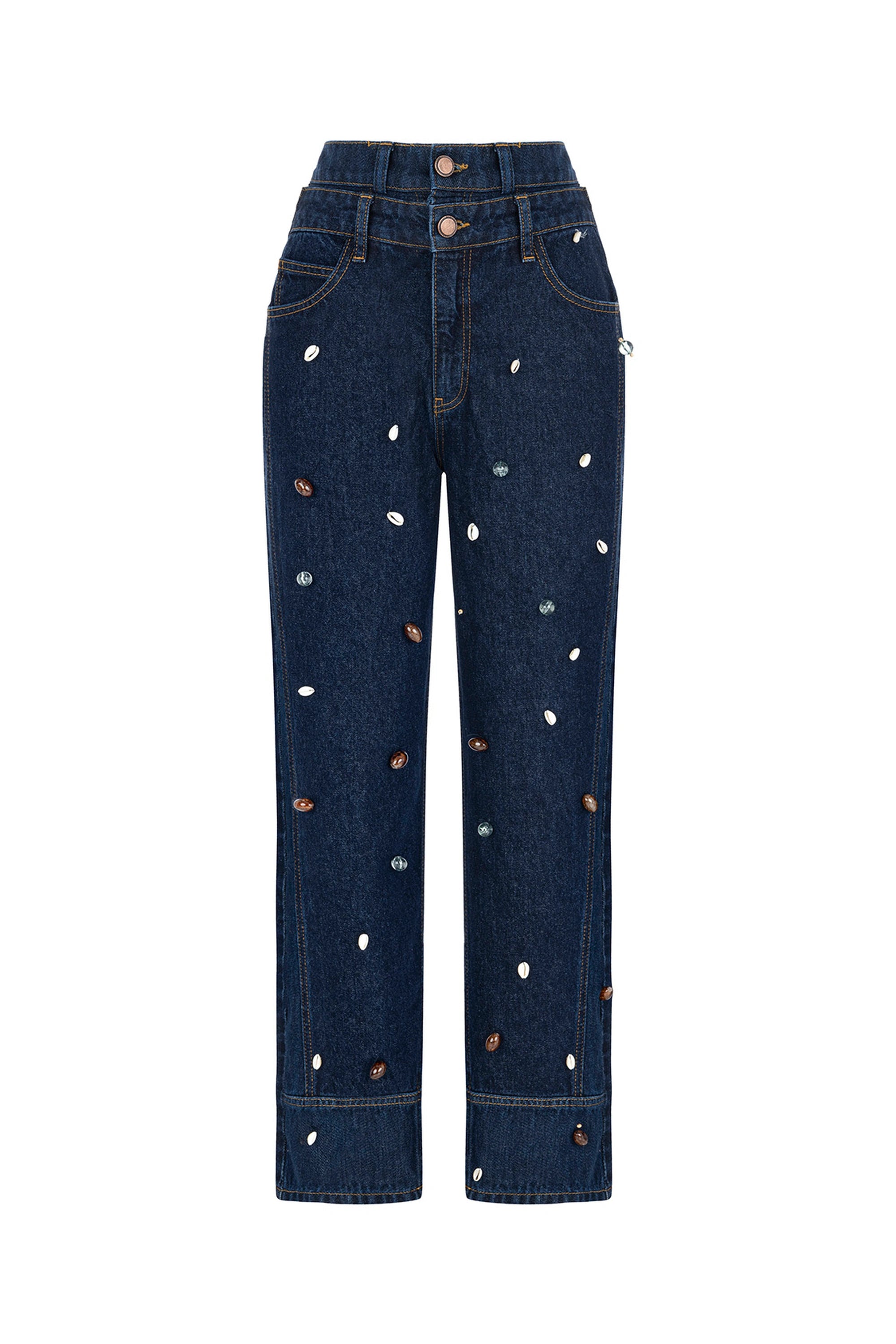 Double Waist Accessory Detailed Jean Trousers (Final Sale)