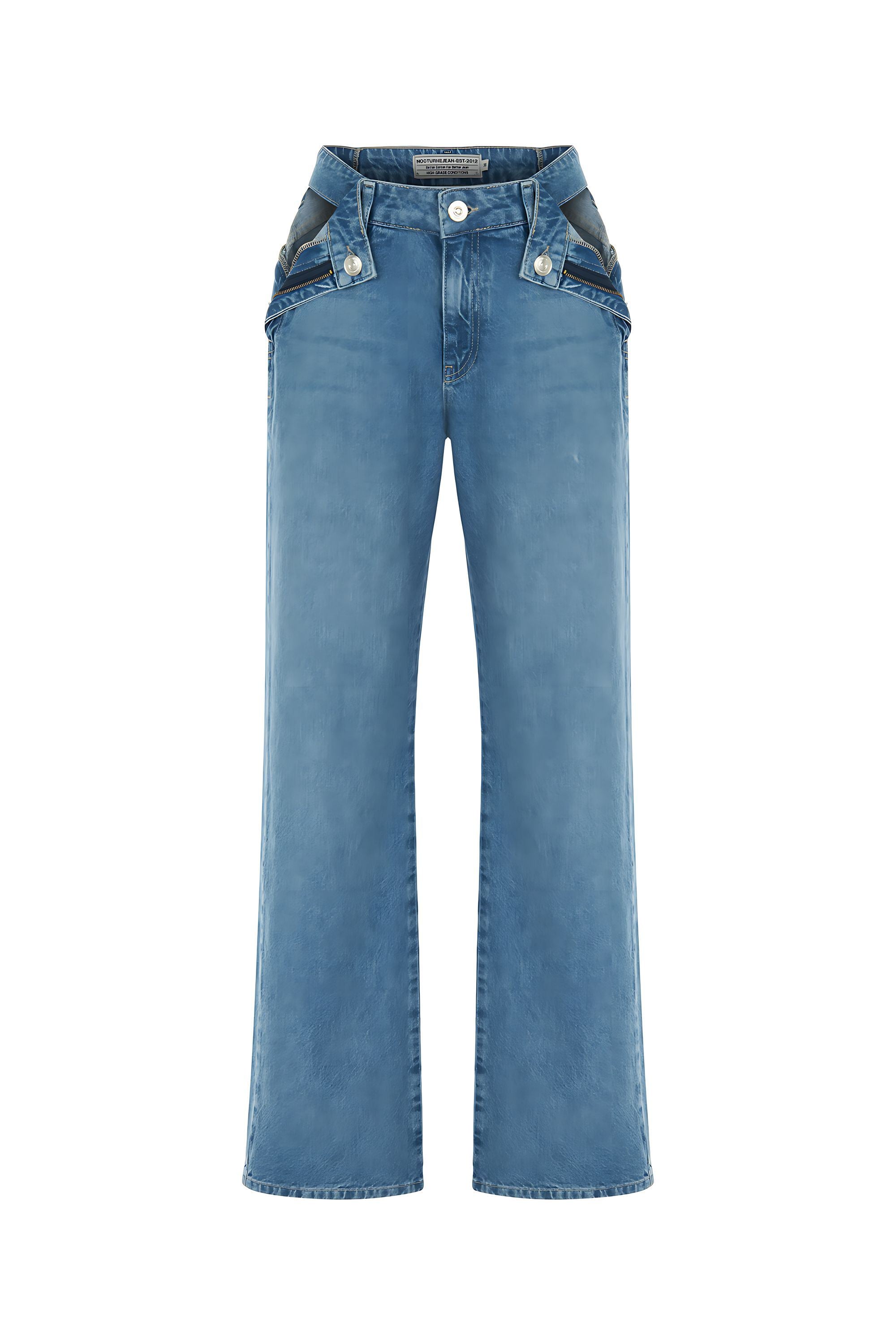 Zipper Closure Window Jean Trousers (Final Sale)