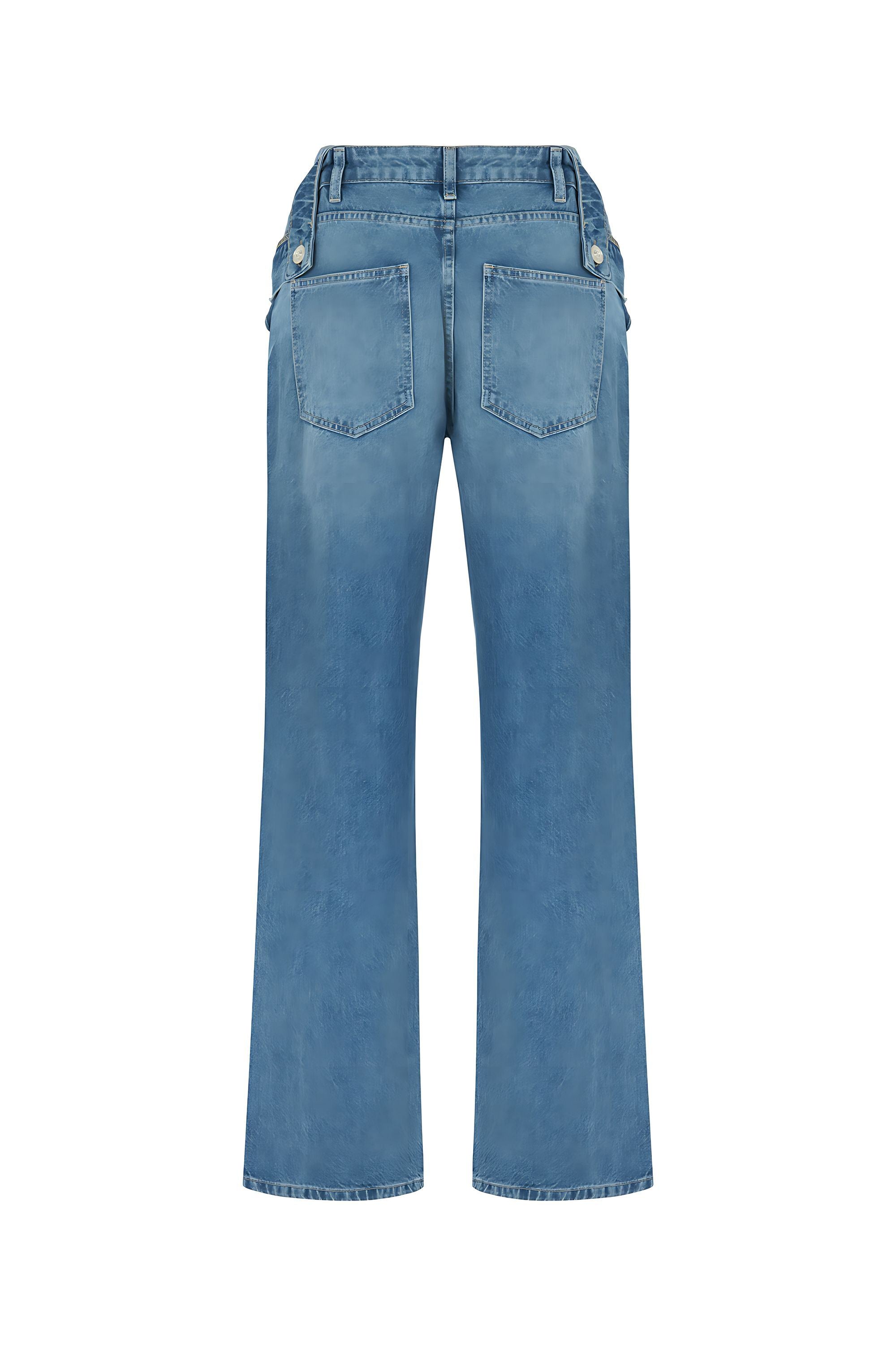 Zipper Closure Window Jean Trousers (Final Sale)