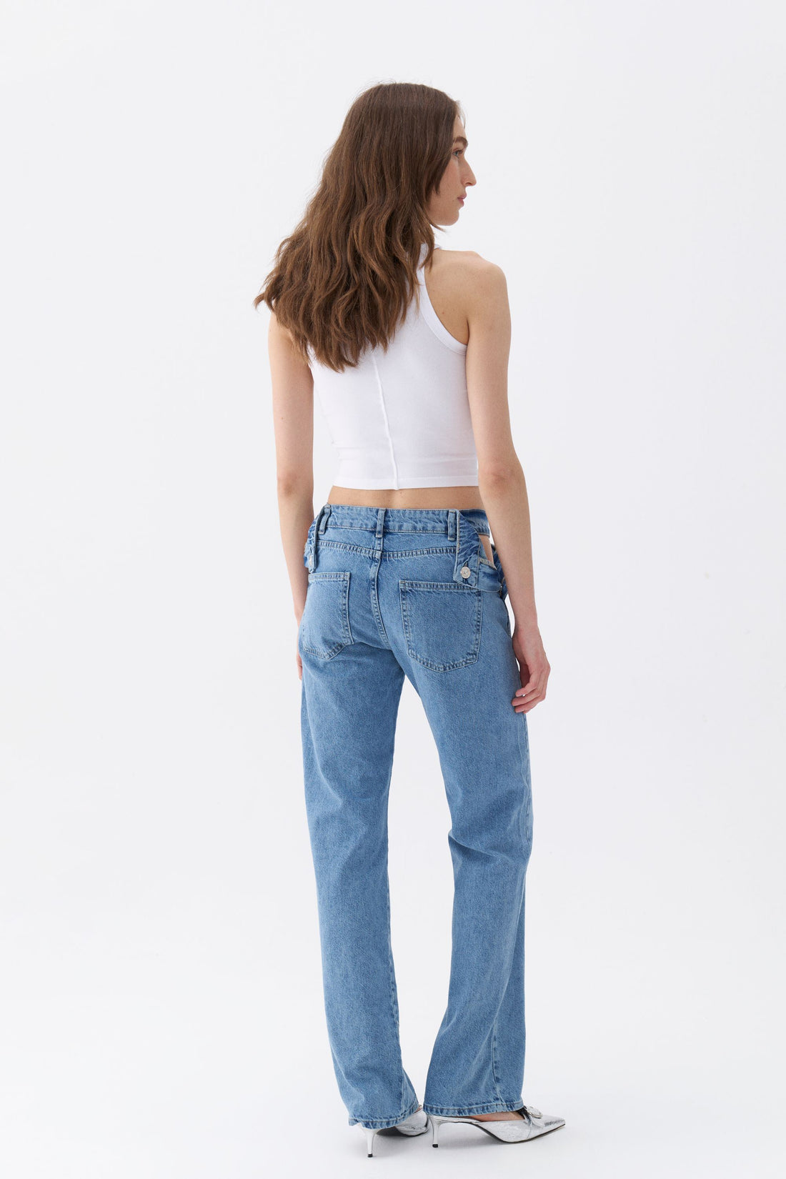 Zipper Closure Window Jean Trousers (Final Sale)