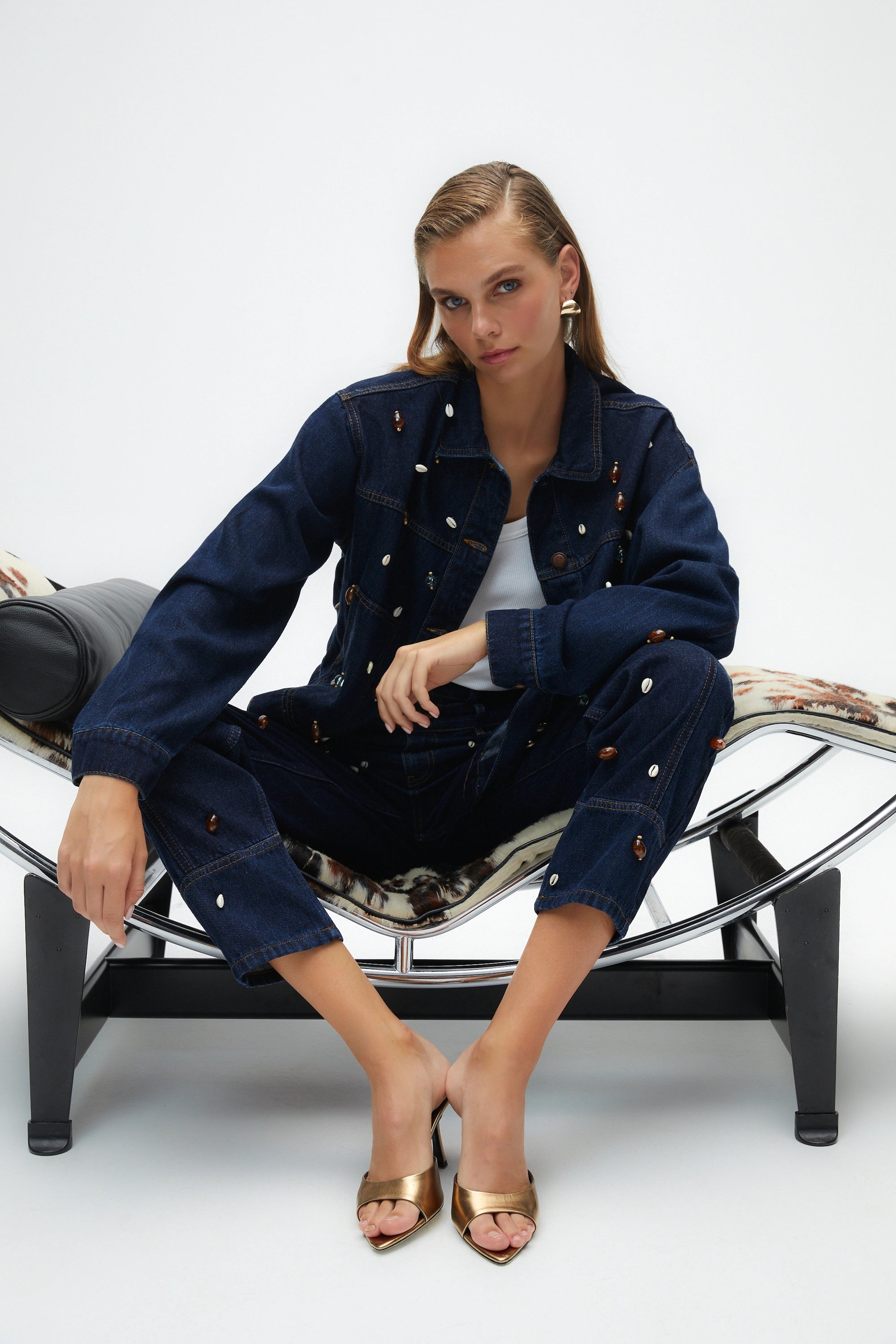 Shell Design Jean Jacket (Final Sale)