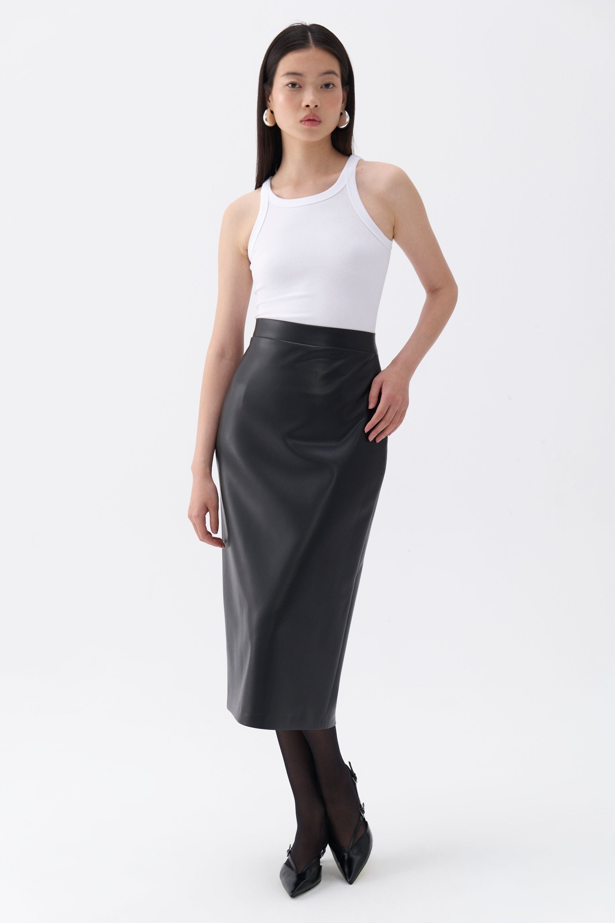 High waisted pleather skirt hotsell