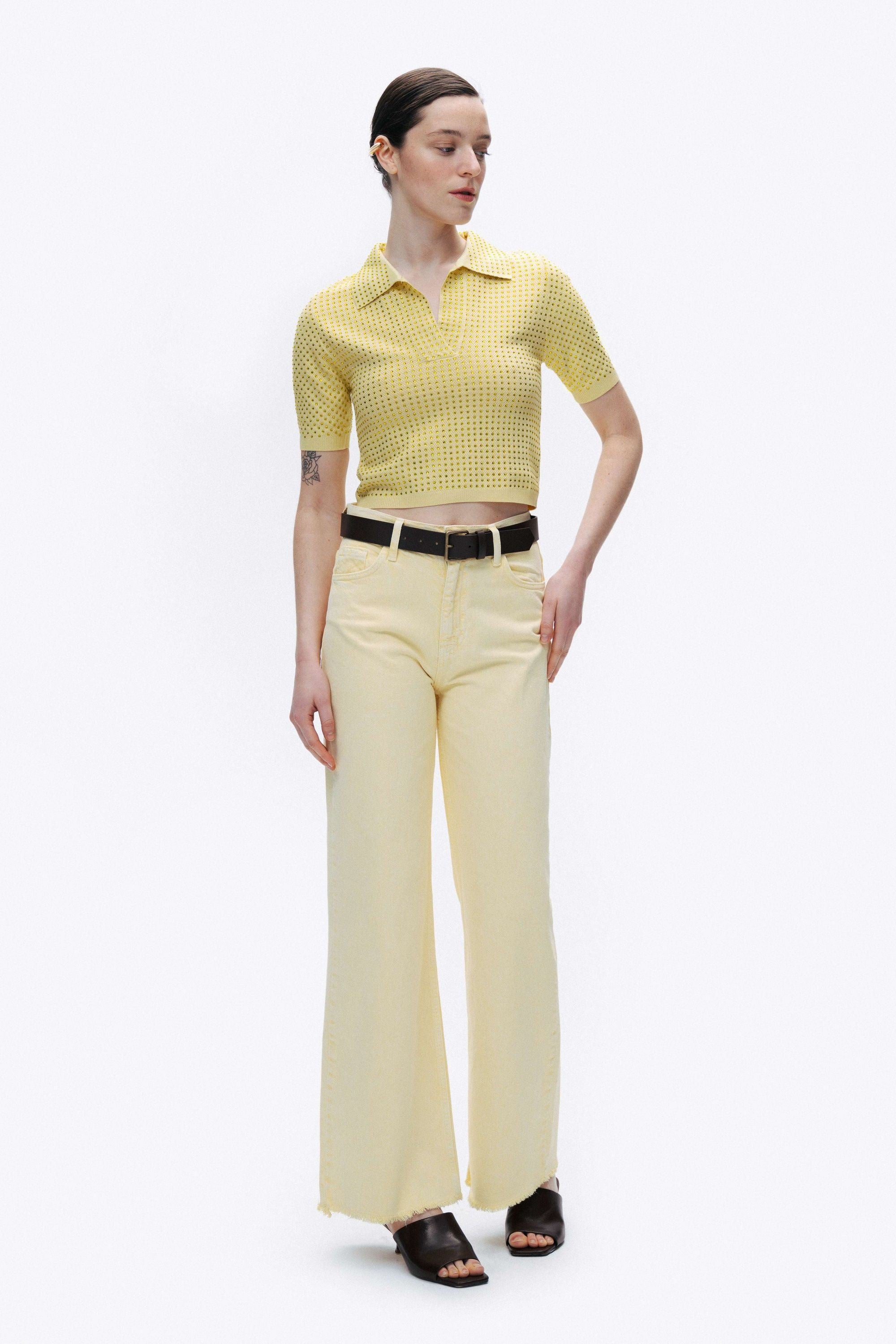 Yellow Wide Leg Jeans