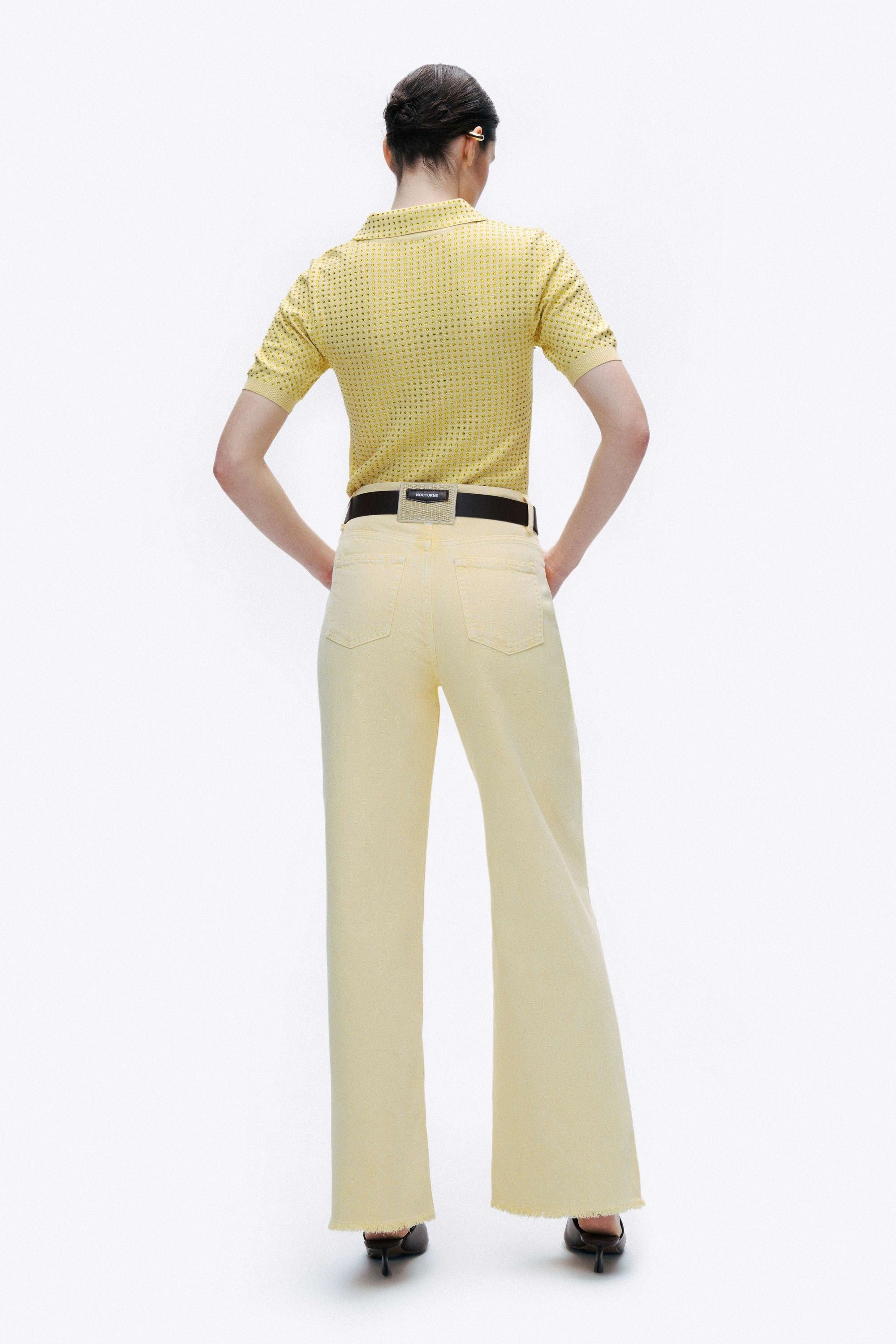 Yellow Wide Leg Jeans