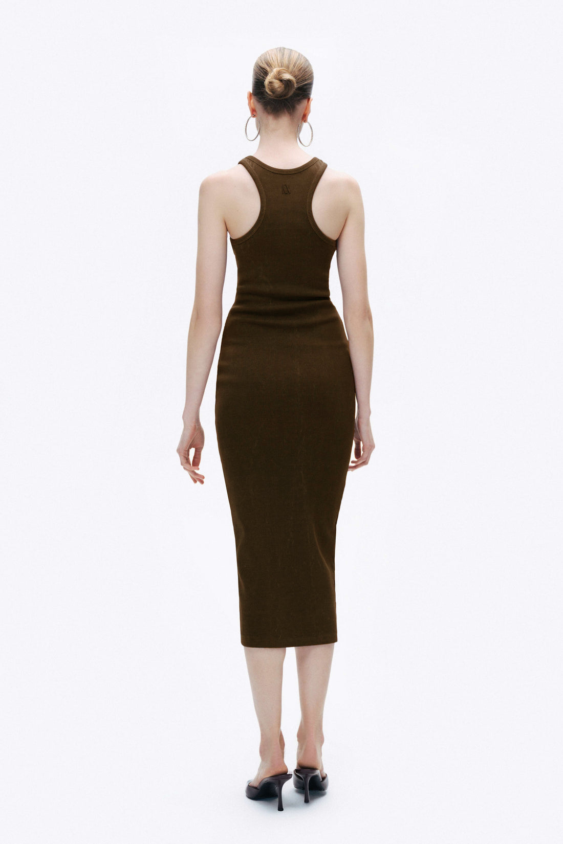 Brown Printed Detail Maxi Dress