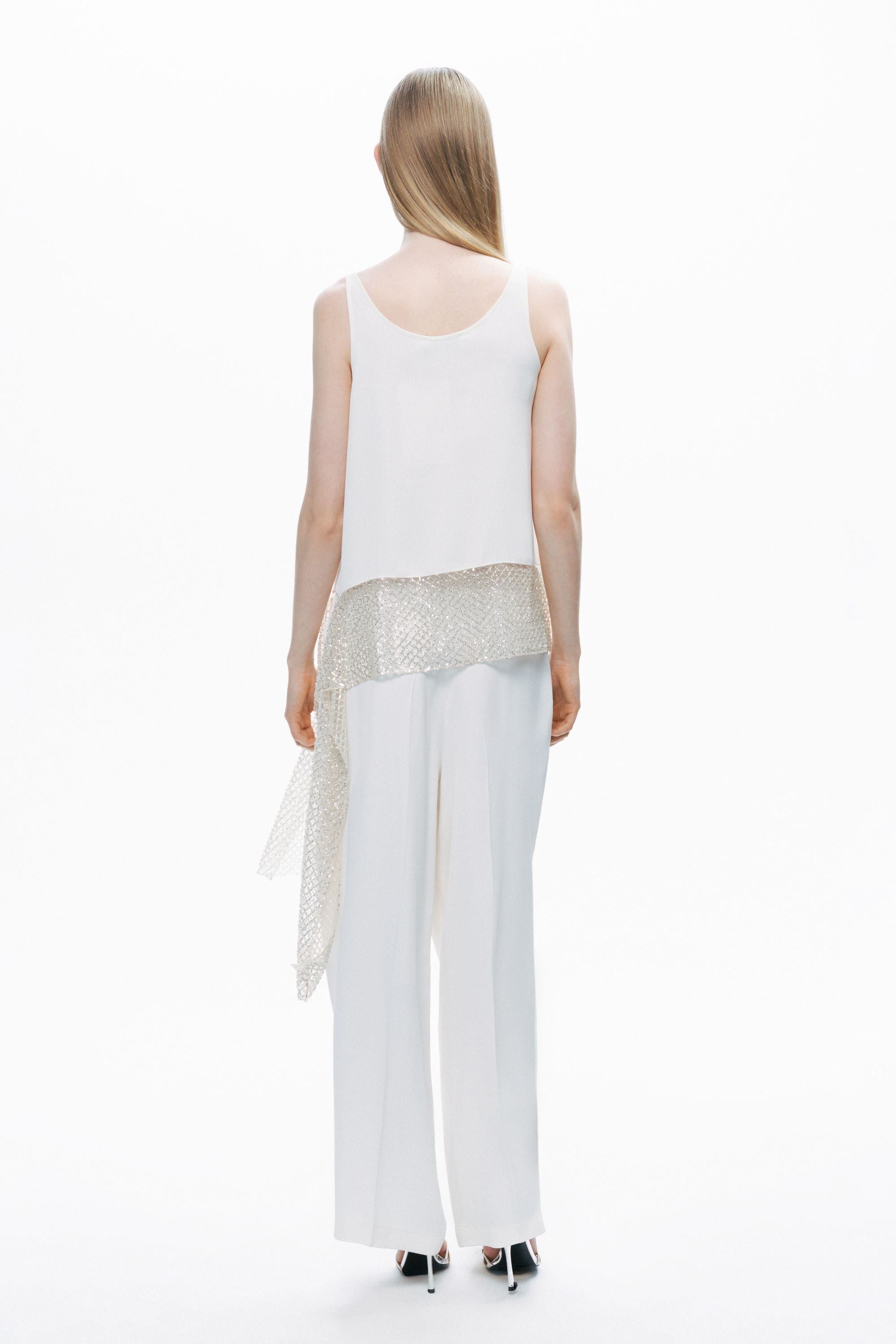 Ecru Tie Detail Blouse