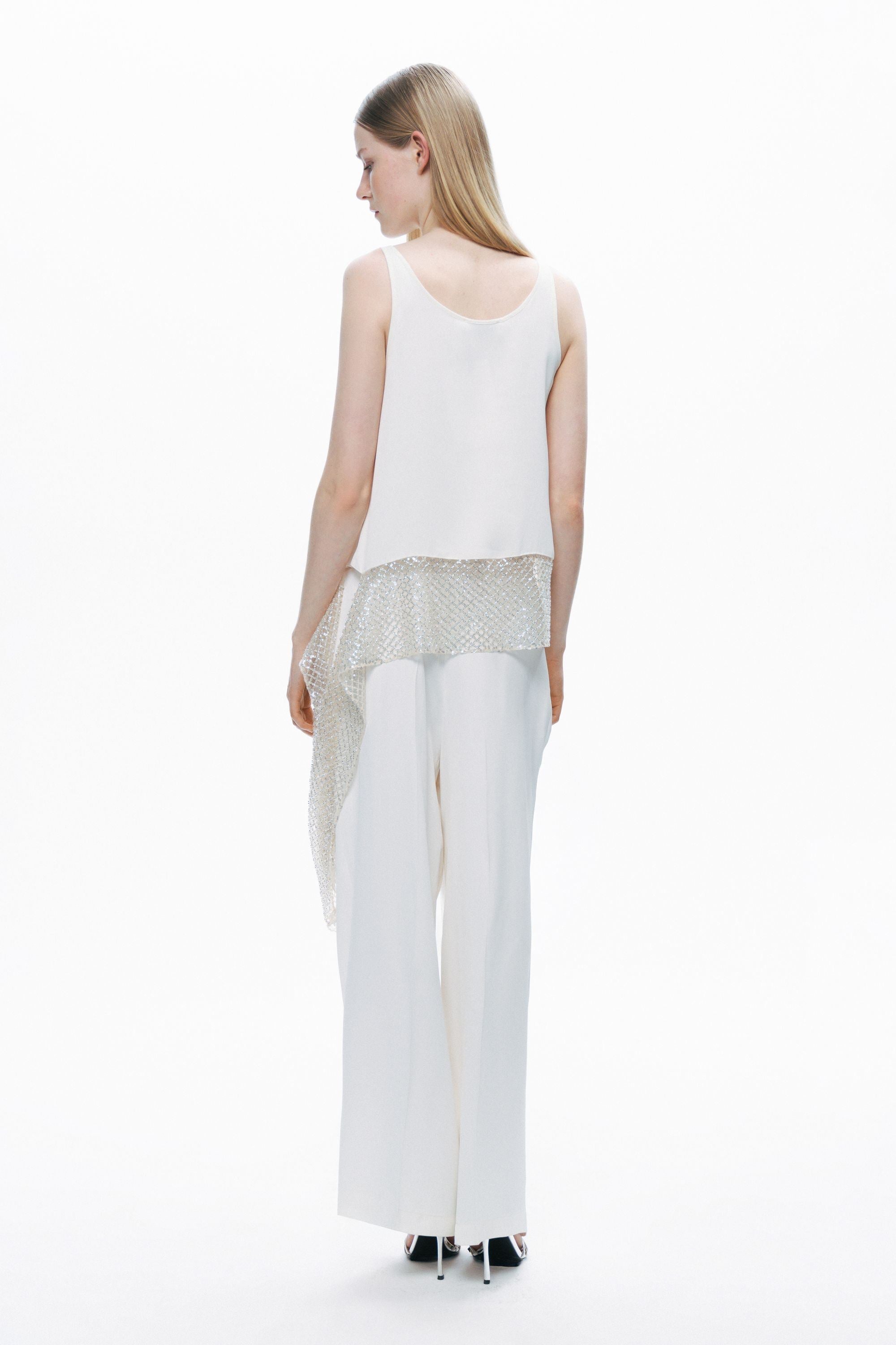 Ecru Tie Detail Blouse