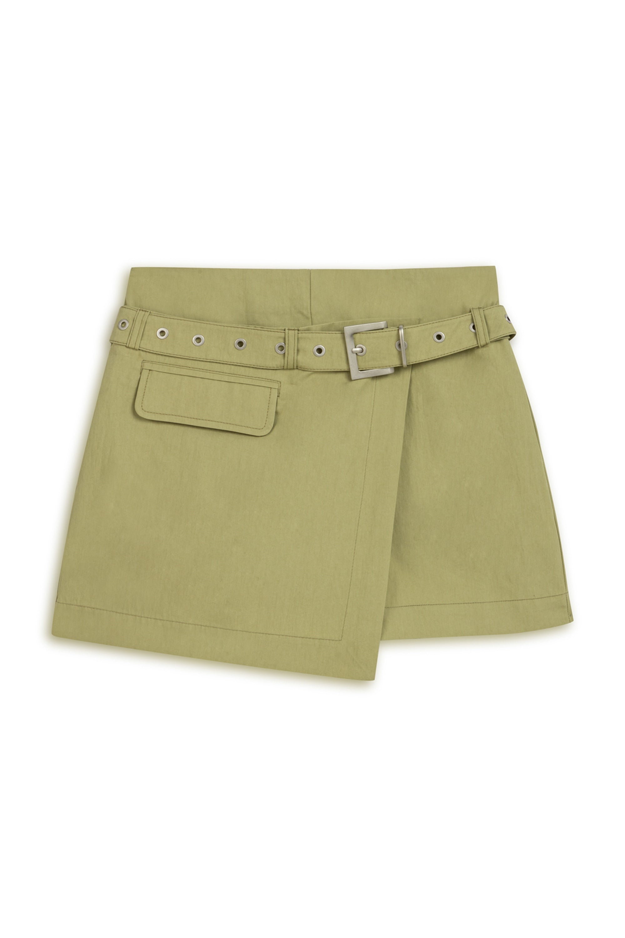 Olive Belt Detailed Skort