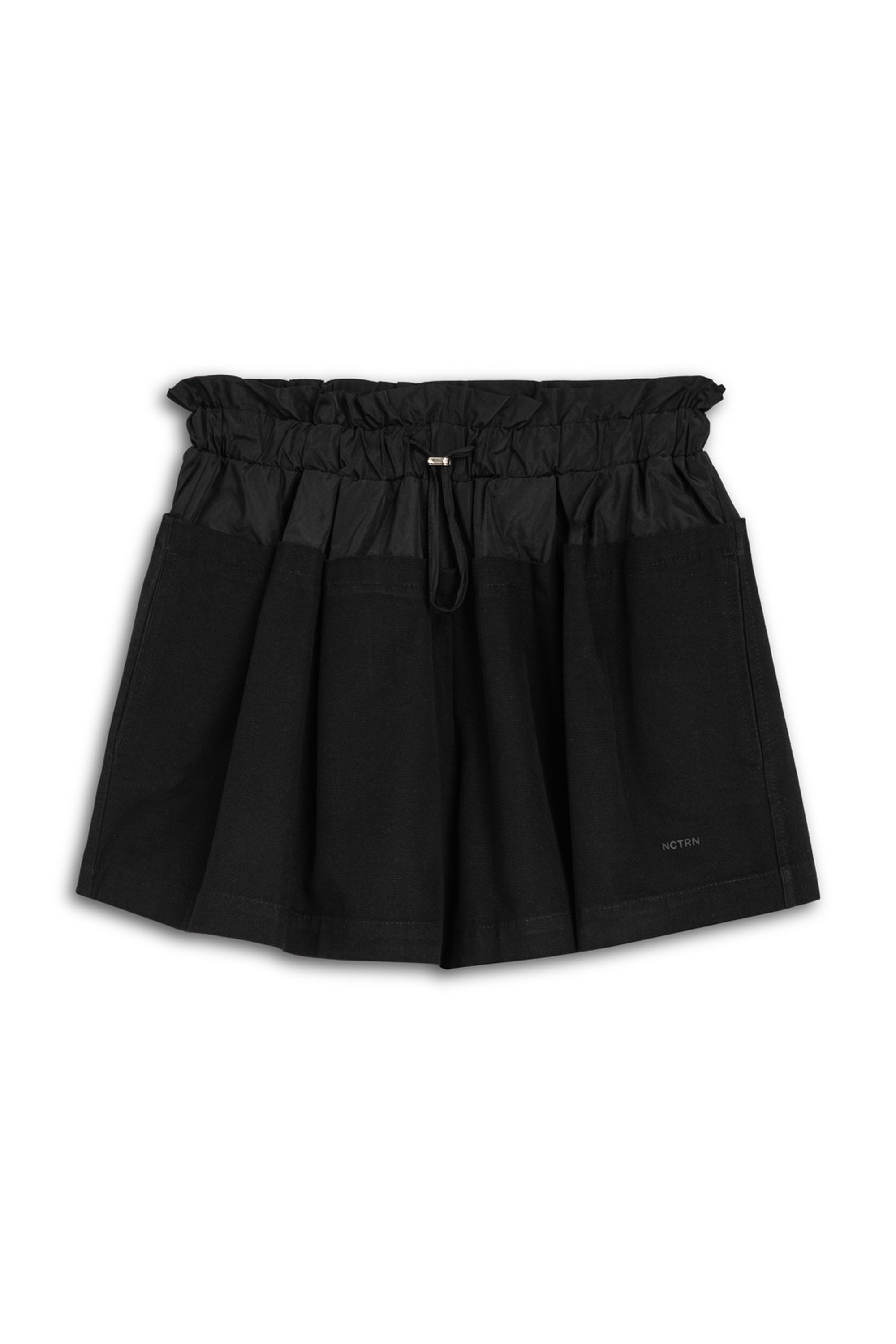 Black Mini Shorts with Printed Details