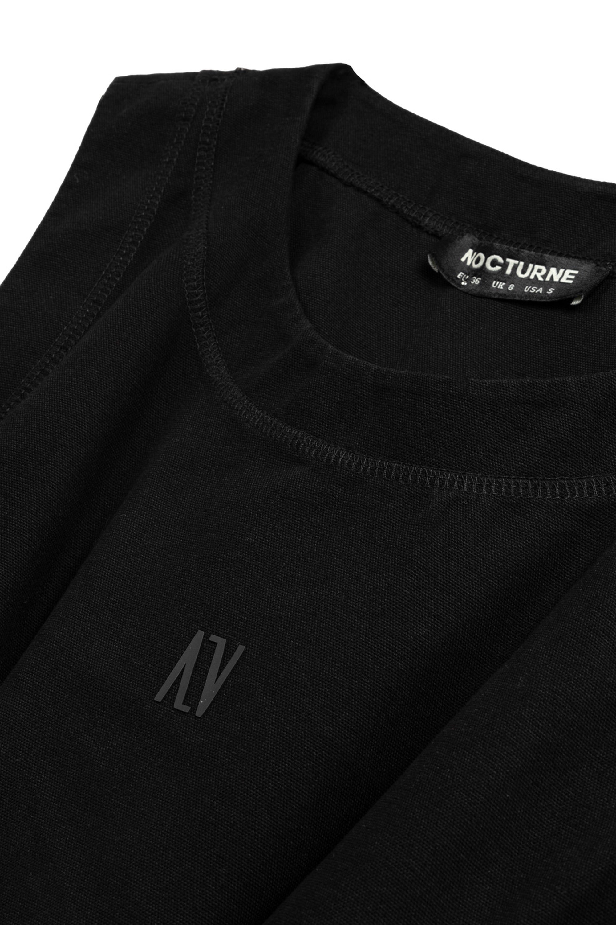 Black Crop Top with Printed Detail