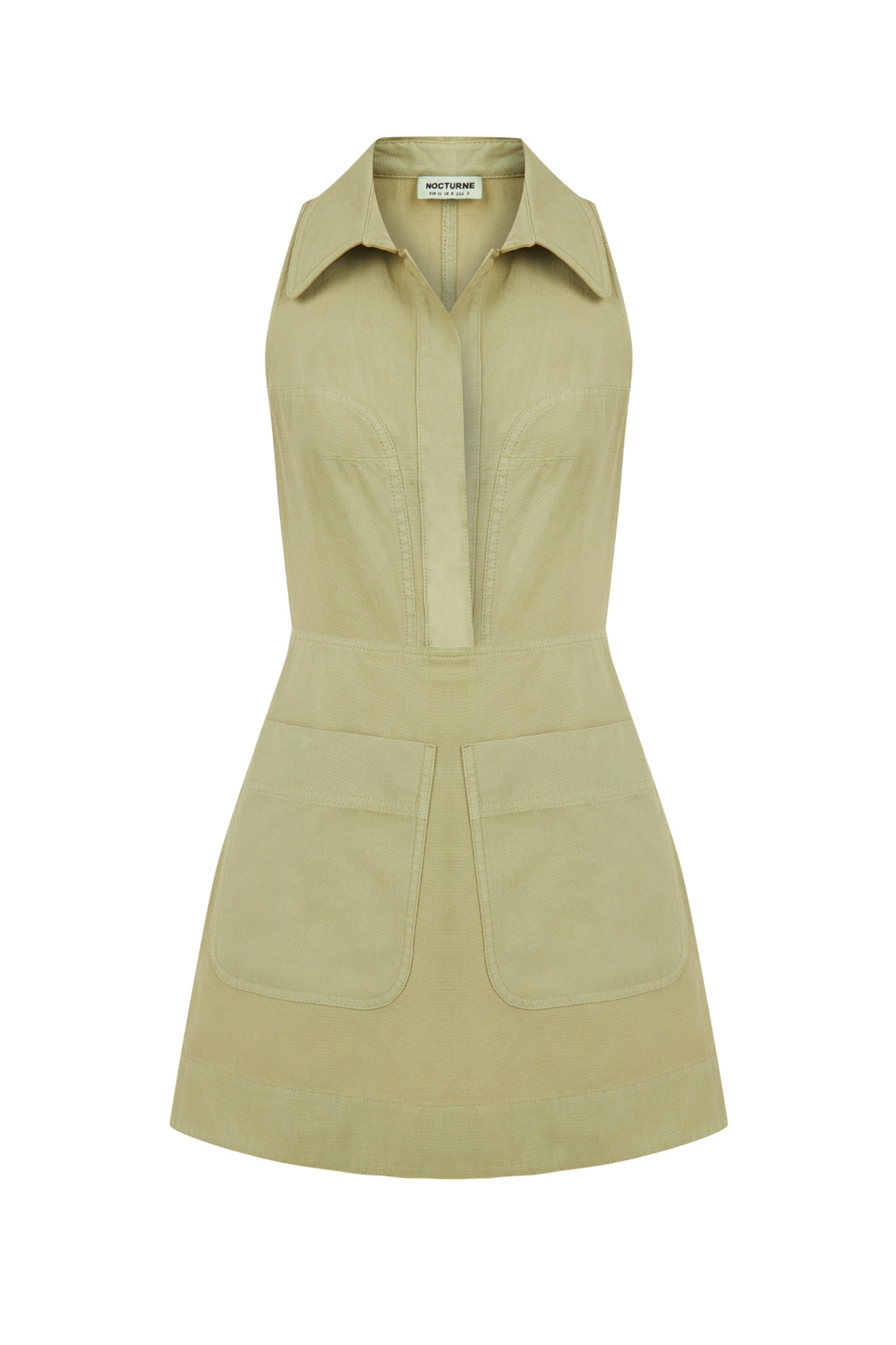 Olive Mini Dress with Pockets