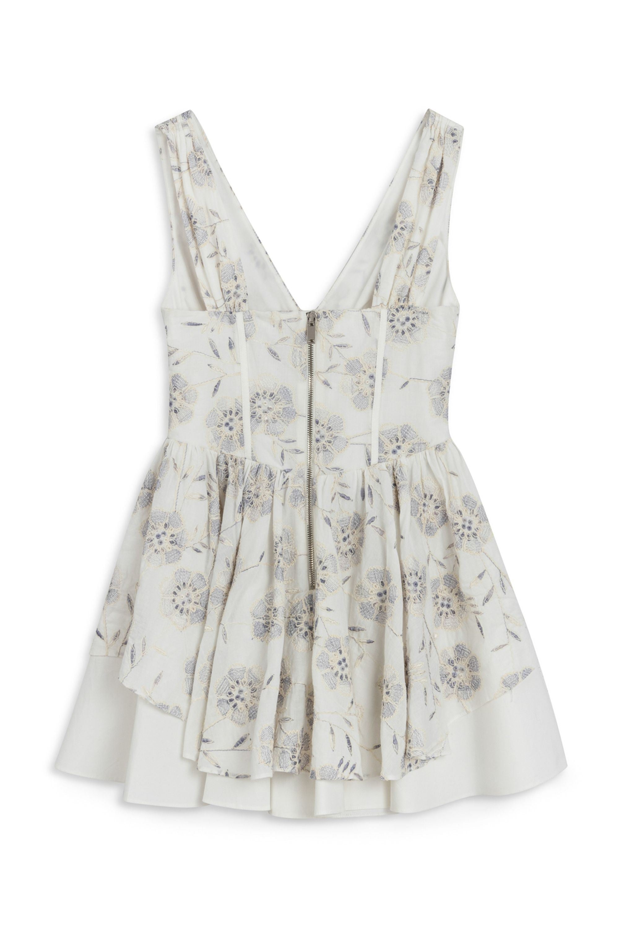 Corset Look Broderie Floral Mini Dress