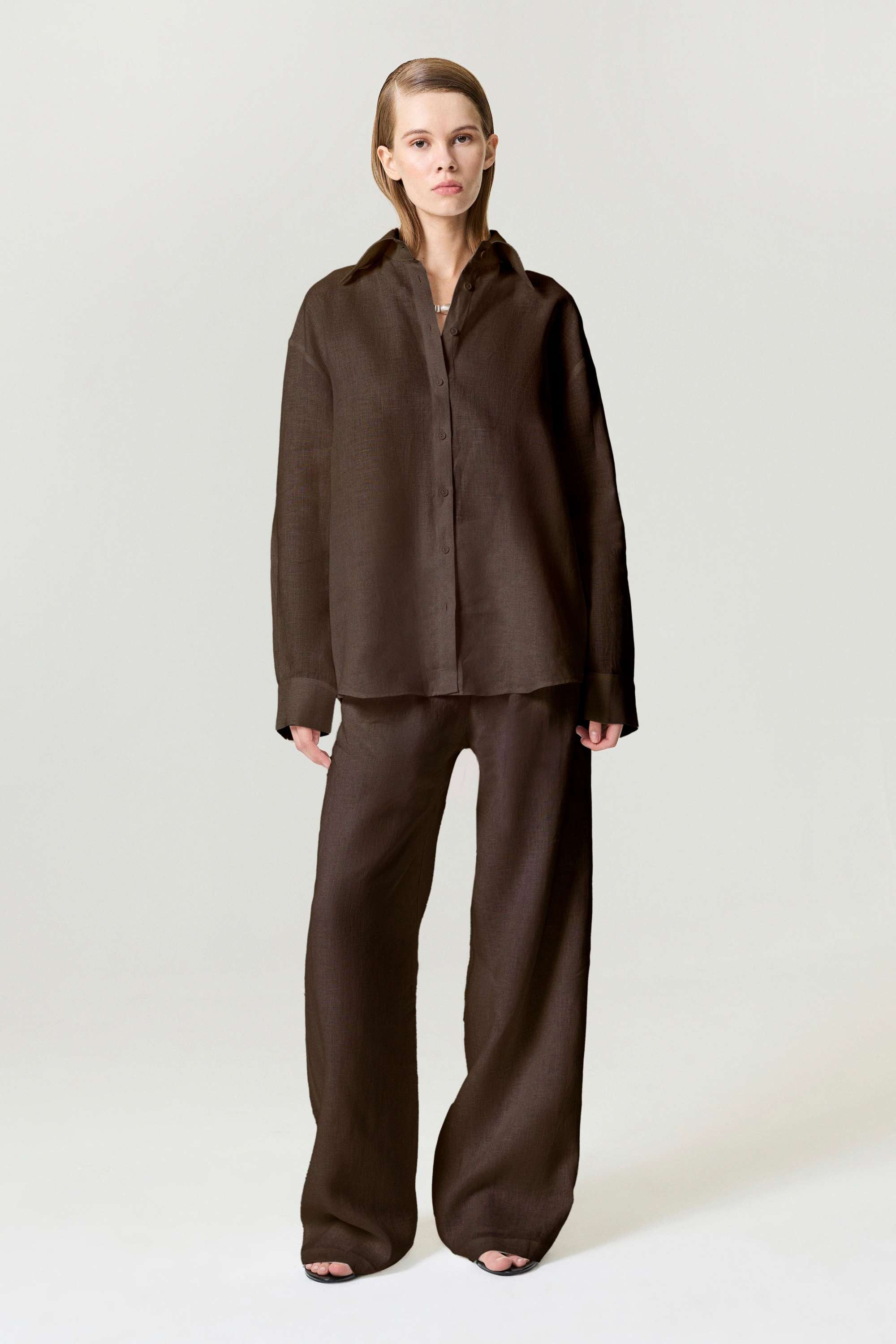 Dark Brown Linen Shirt