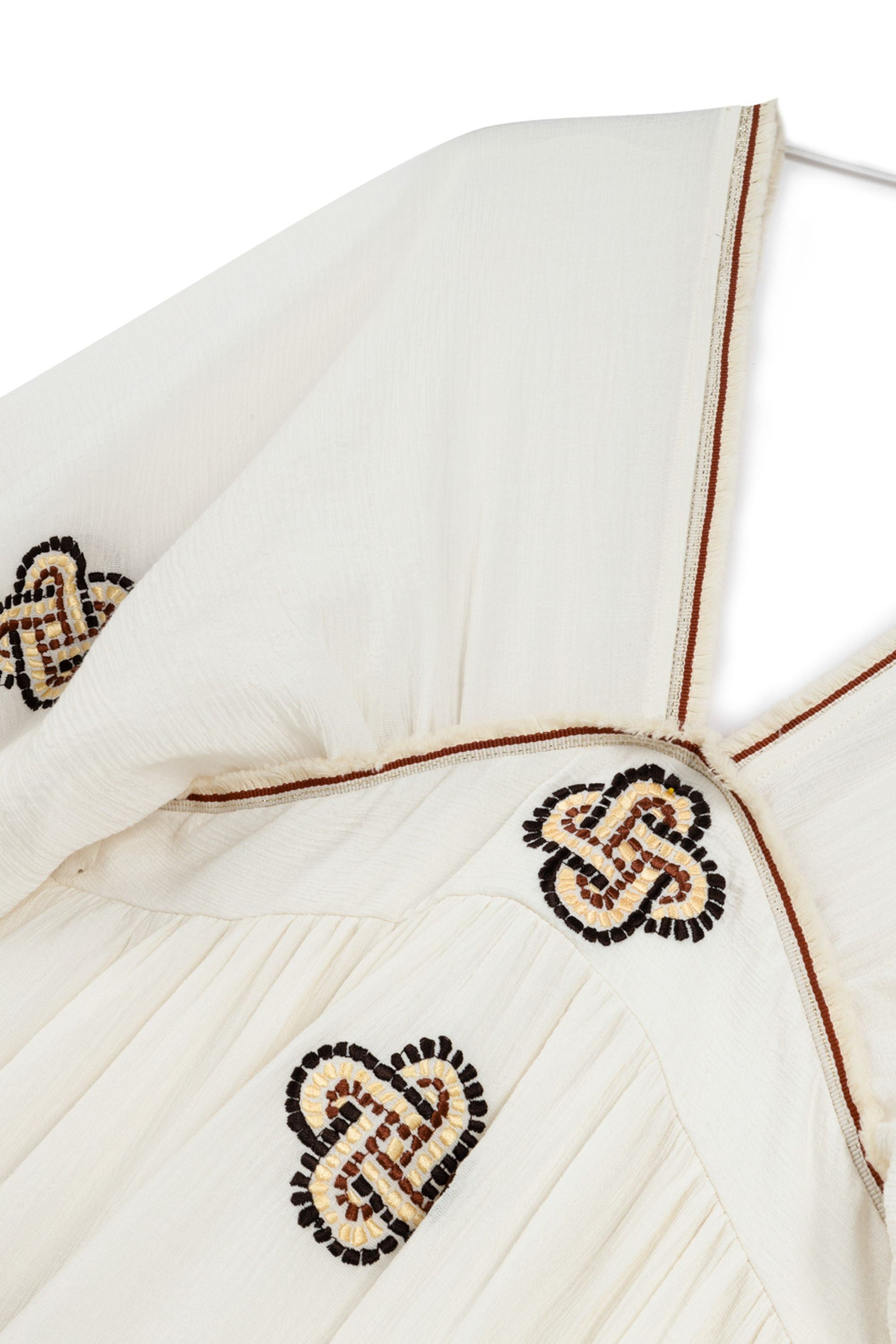 Ecru Maxi Dress with Embroidery Details