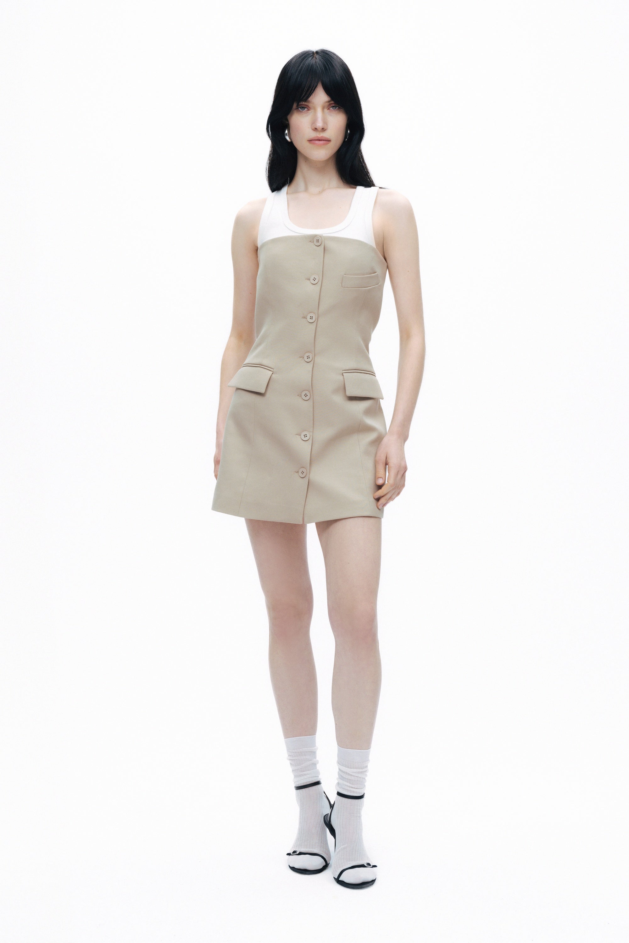 Beige Strapless Mini Dress