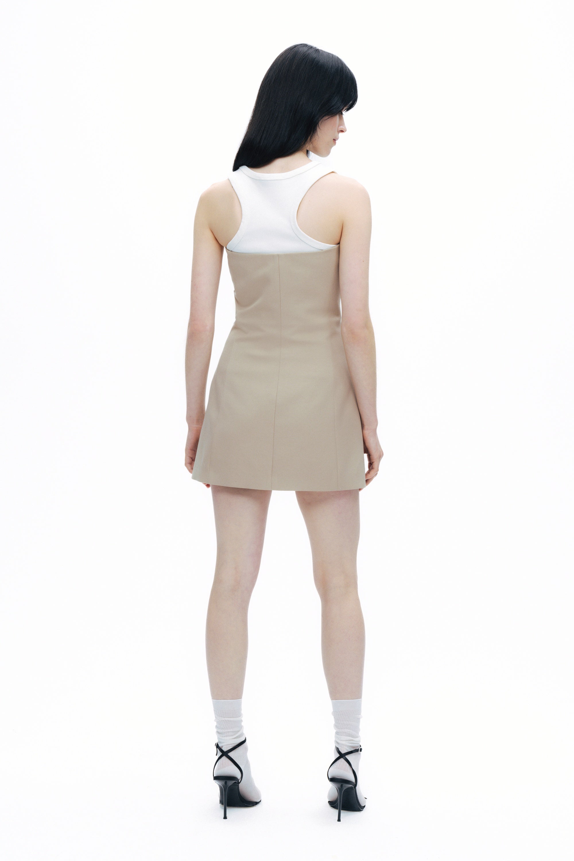 Beige Strapless Mini Dress