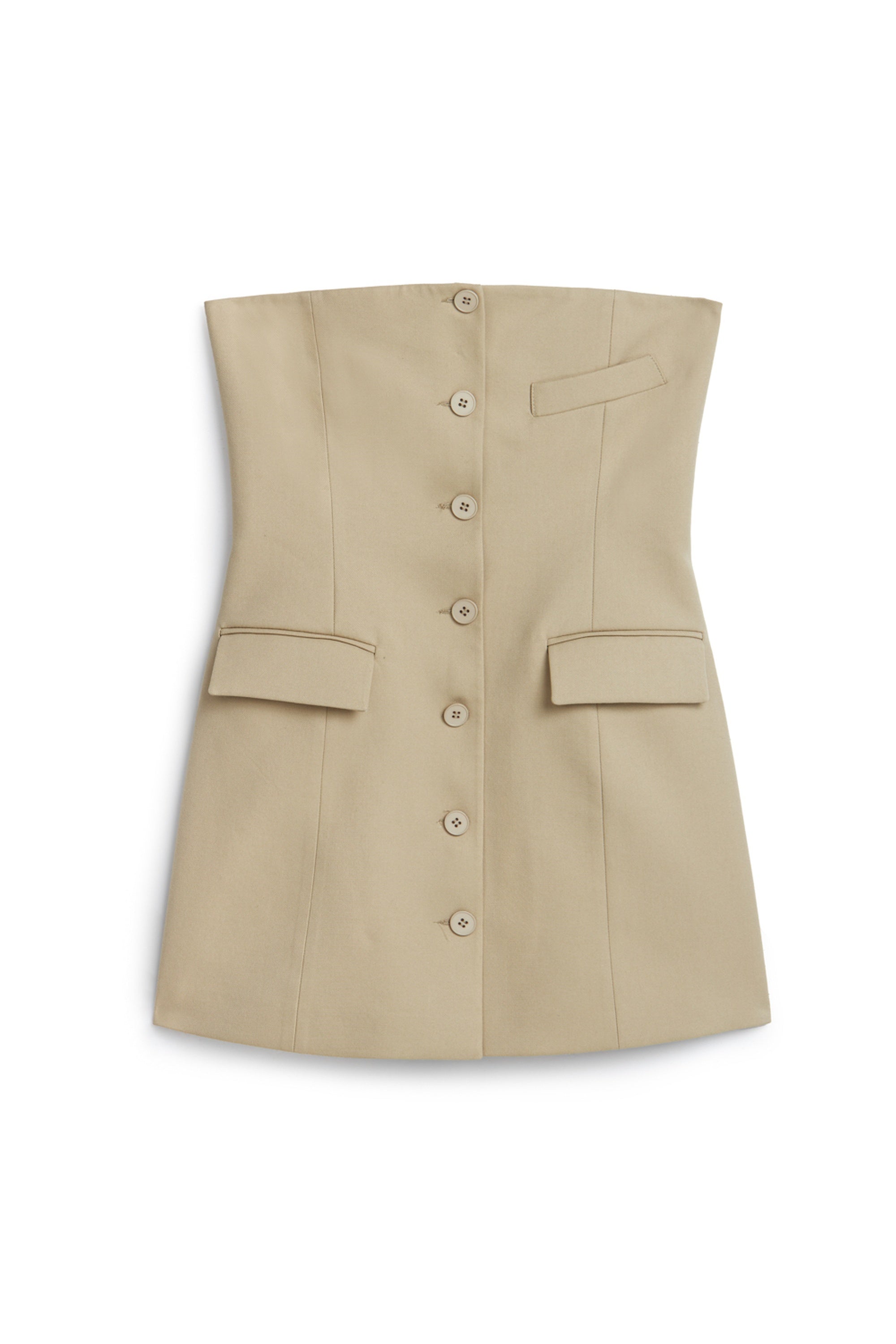 Beige Strapless Mini Dress