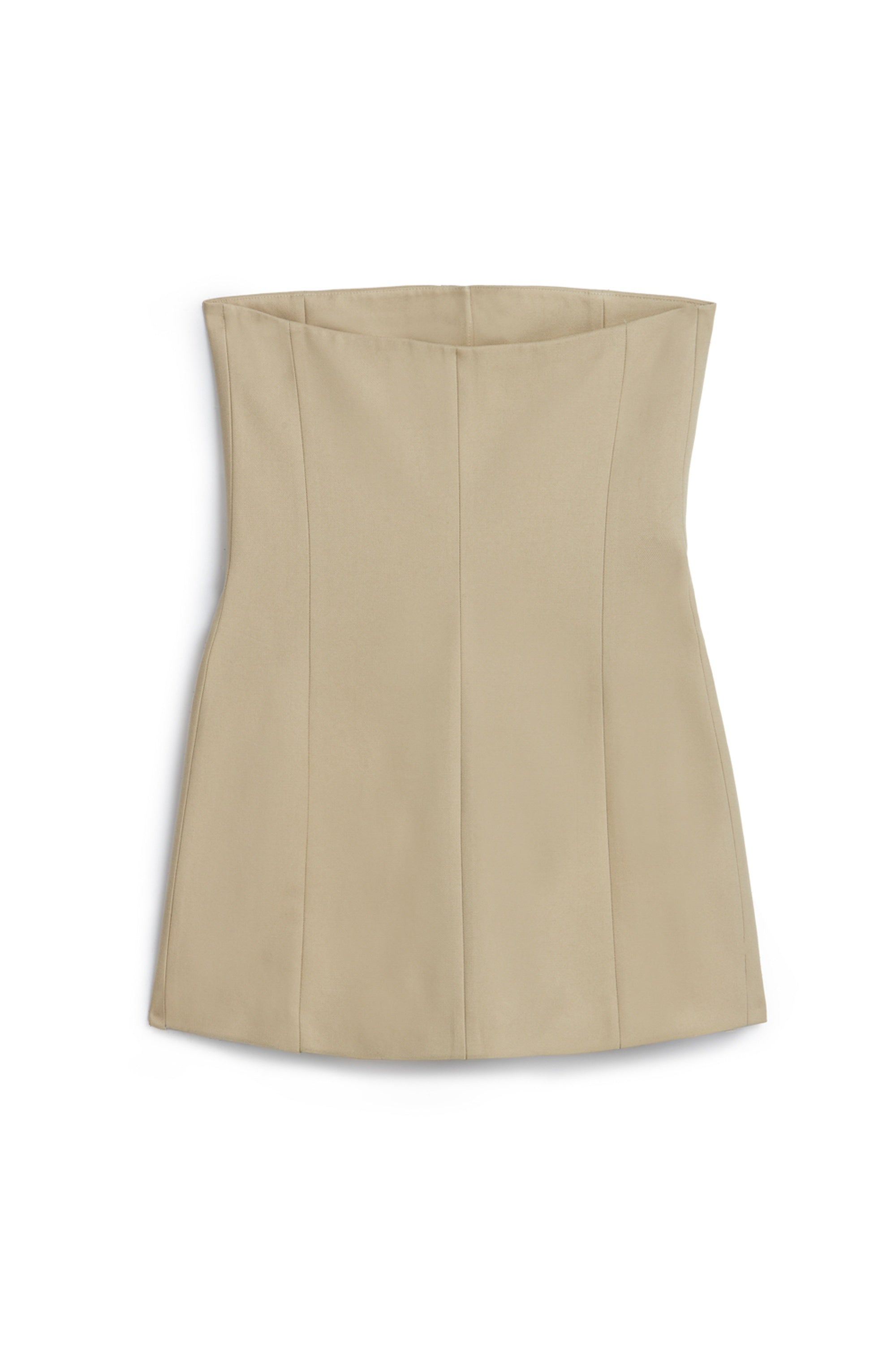 Beige Strapless Mini Dress