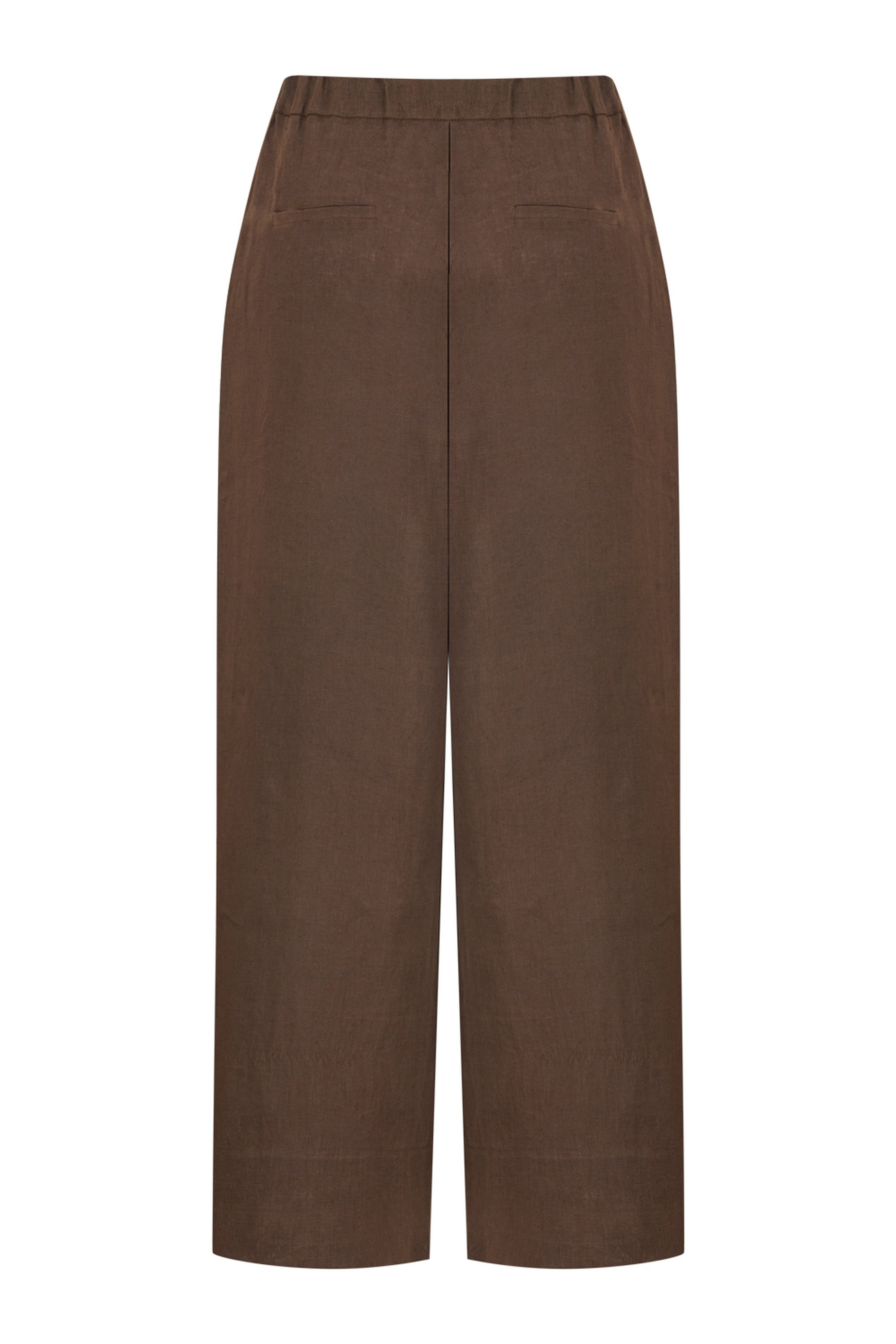 Coffee Linen Pleated Pants