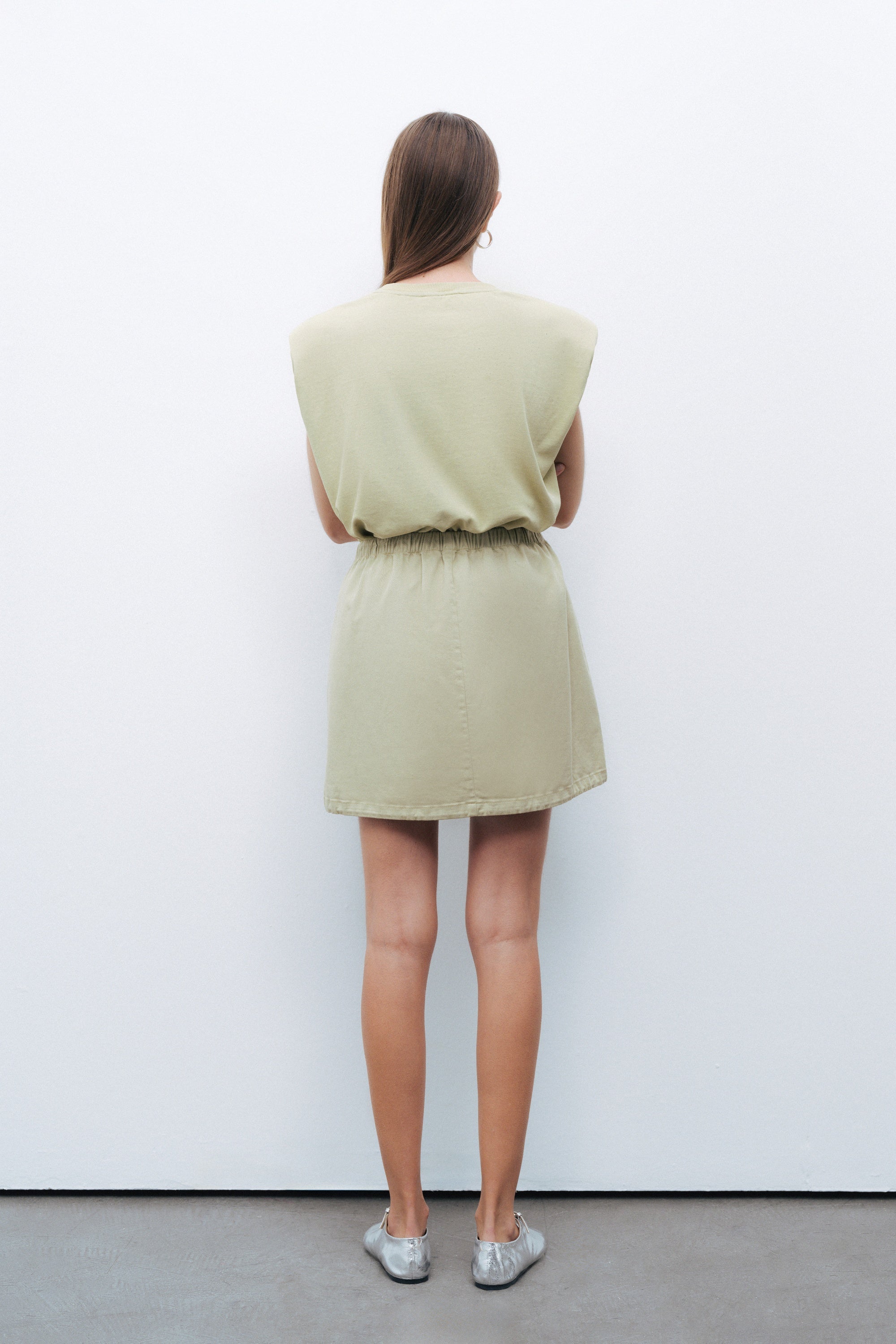 Olive Mini Skirt with Cargo Pocket